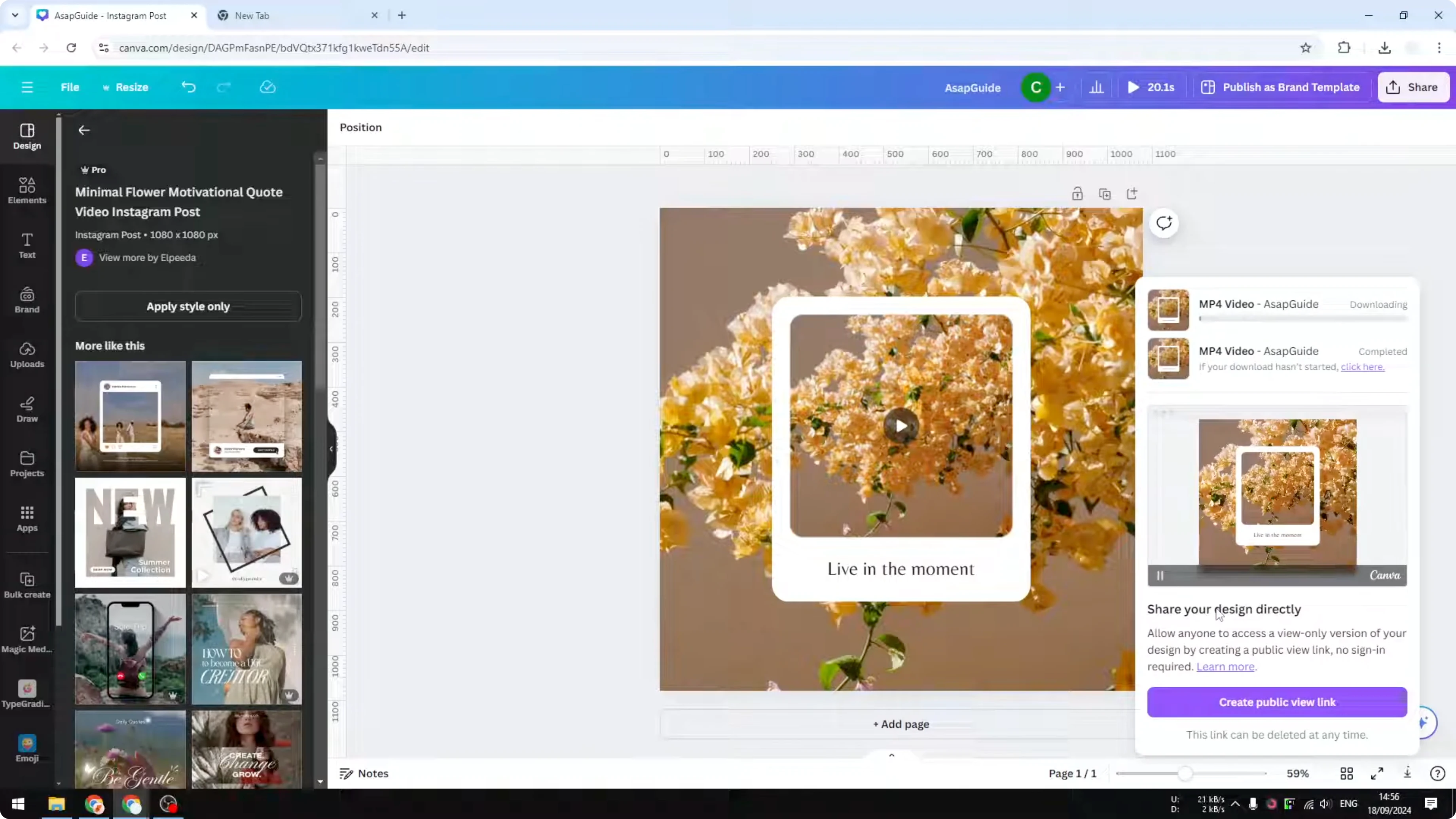 Screenshot from How to Save Canva Design to Computer at 246s