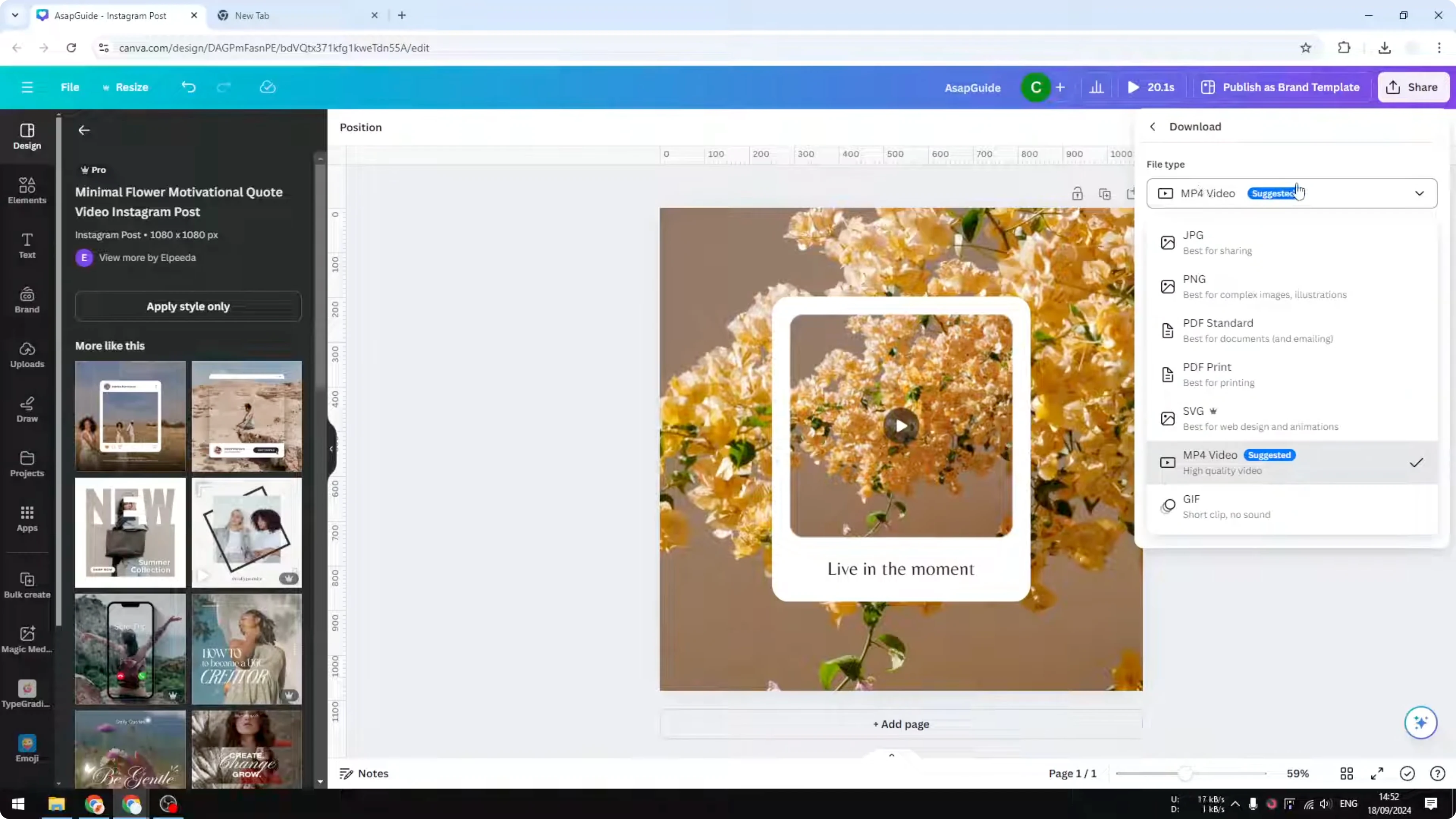 Screenshot from How to Save Canva Design to Computer at 32s