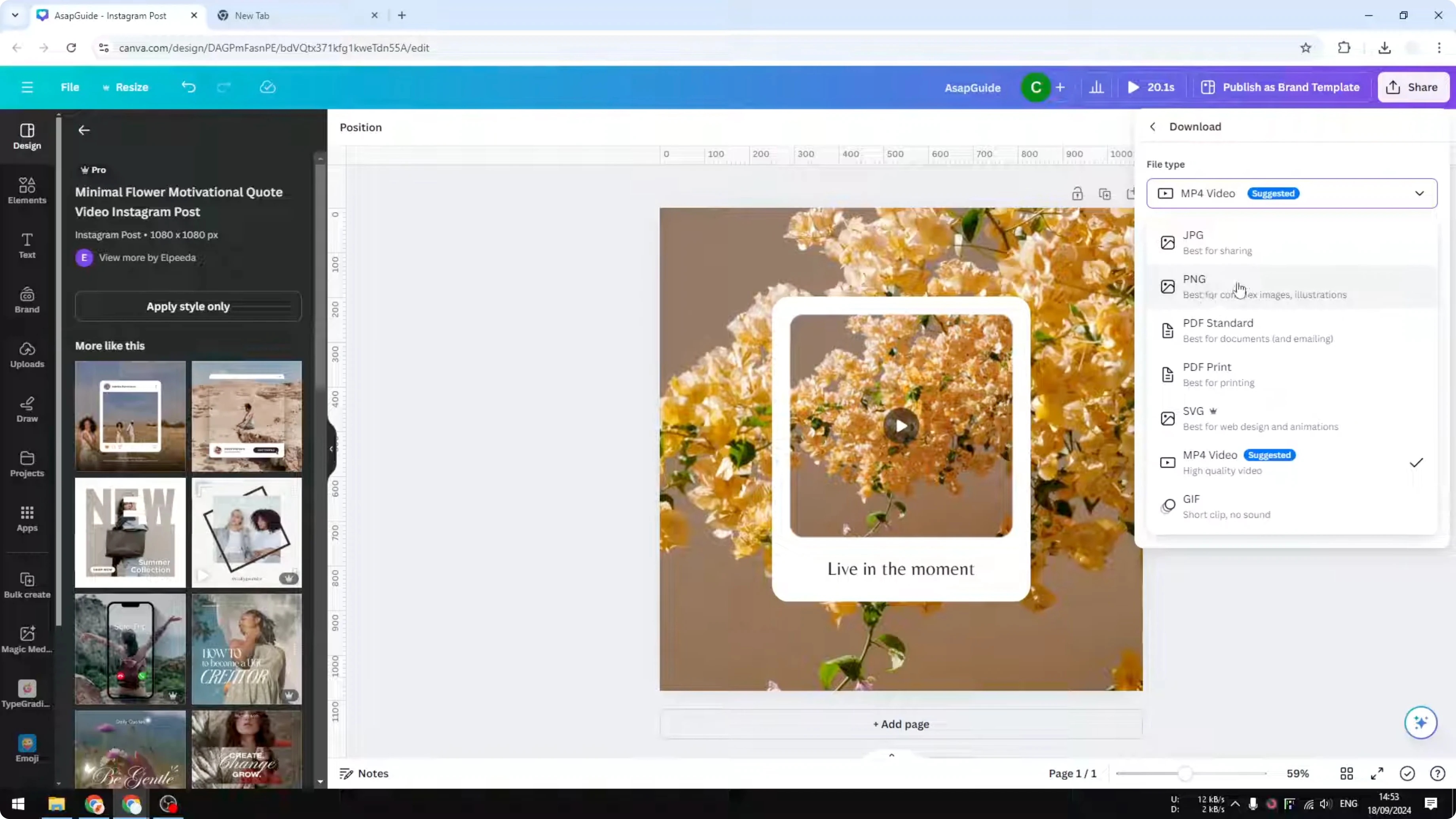 Screenshot from How to Save Canva Design to Computer at 61s
