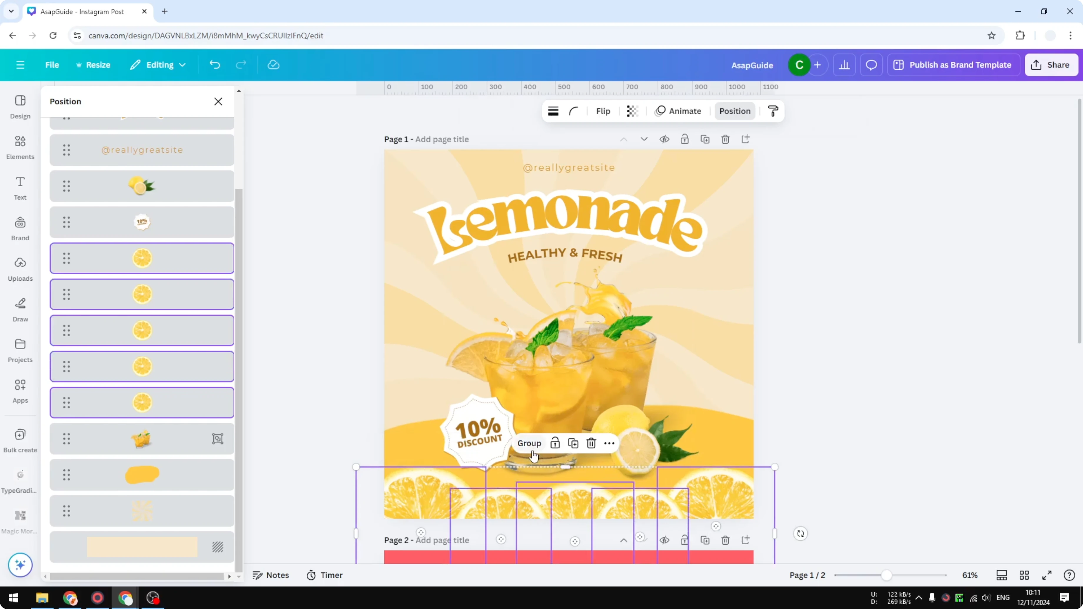 Screenshot from How to See Layers in Canva at 70s