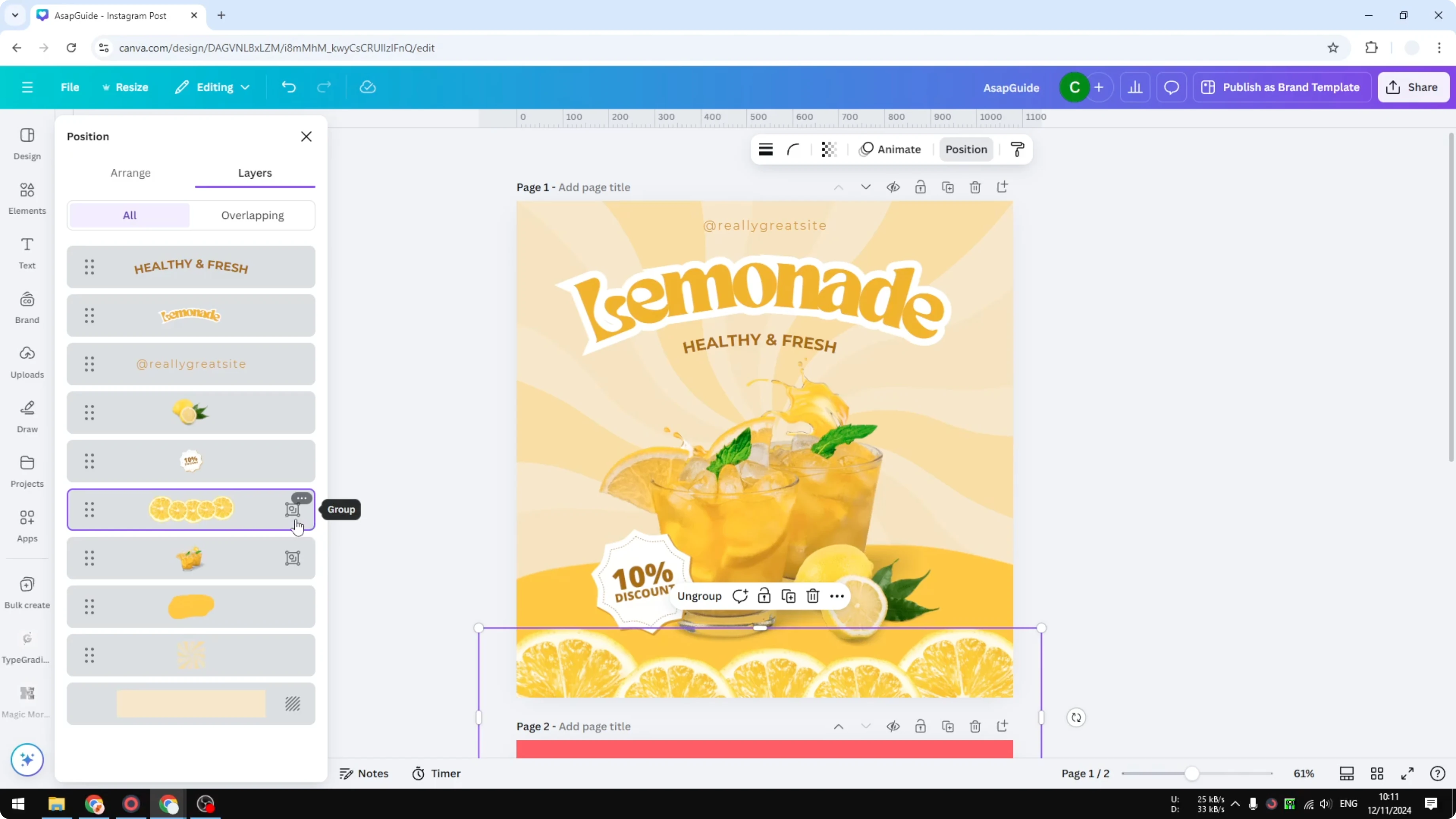 Screenshot from How to See Layers in Canva at 75s