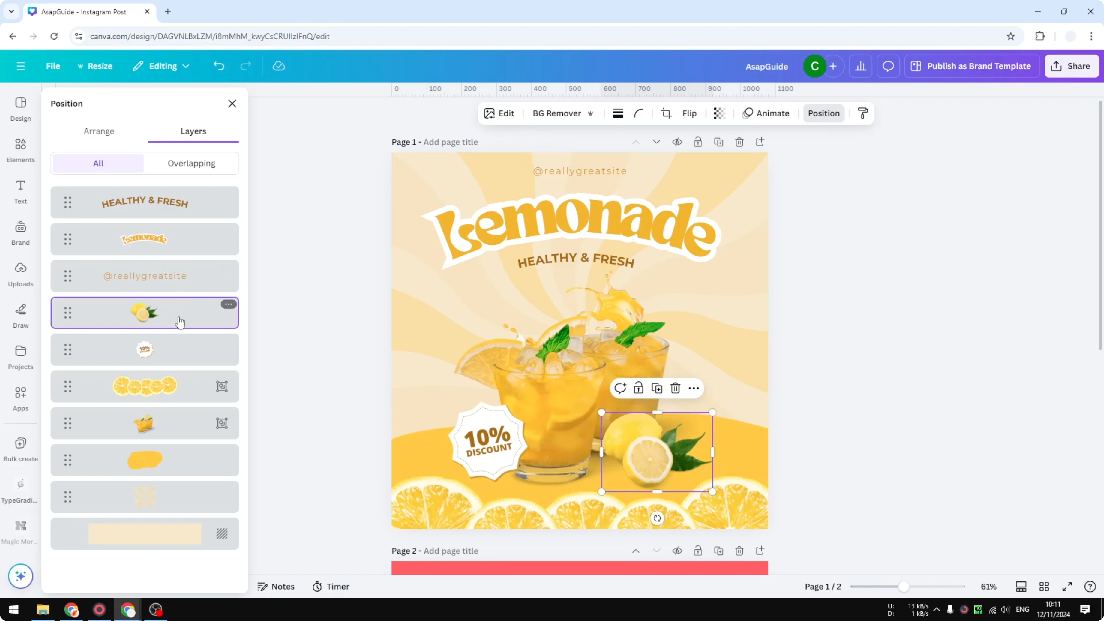 Screenshot from How to See Layers in Canva at 84s
