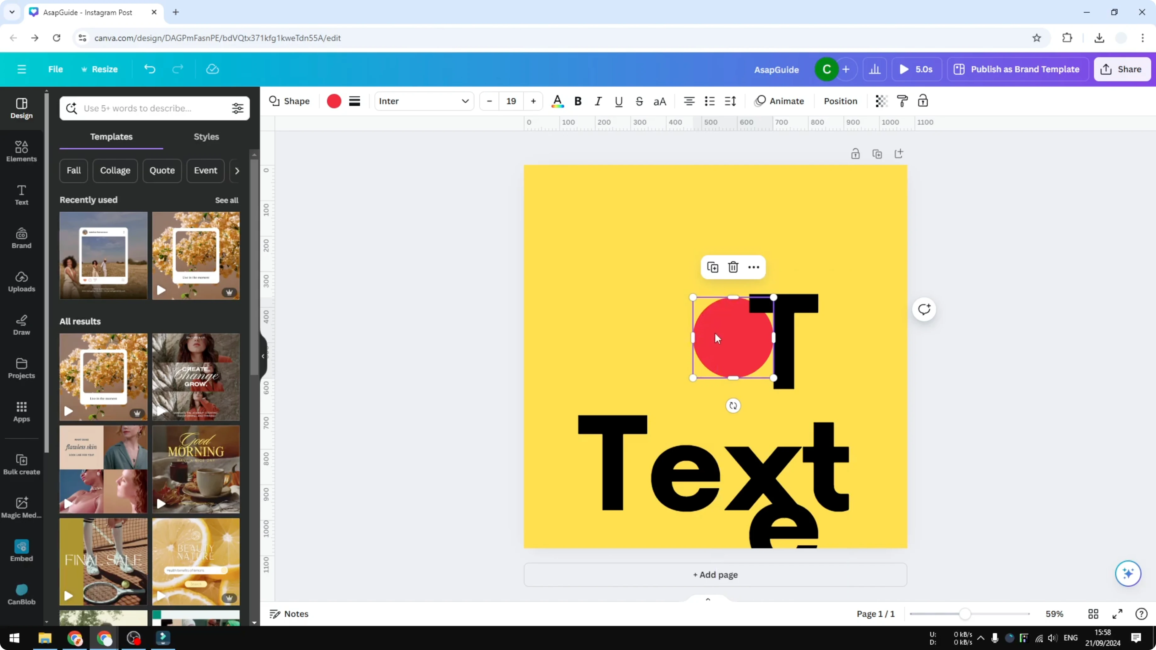 Screenshot from How to Select an Object Behind Another Object in Canva at 119s