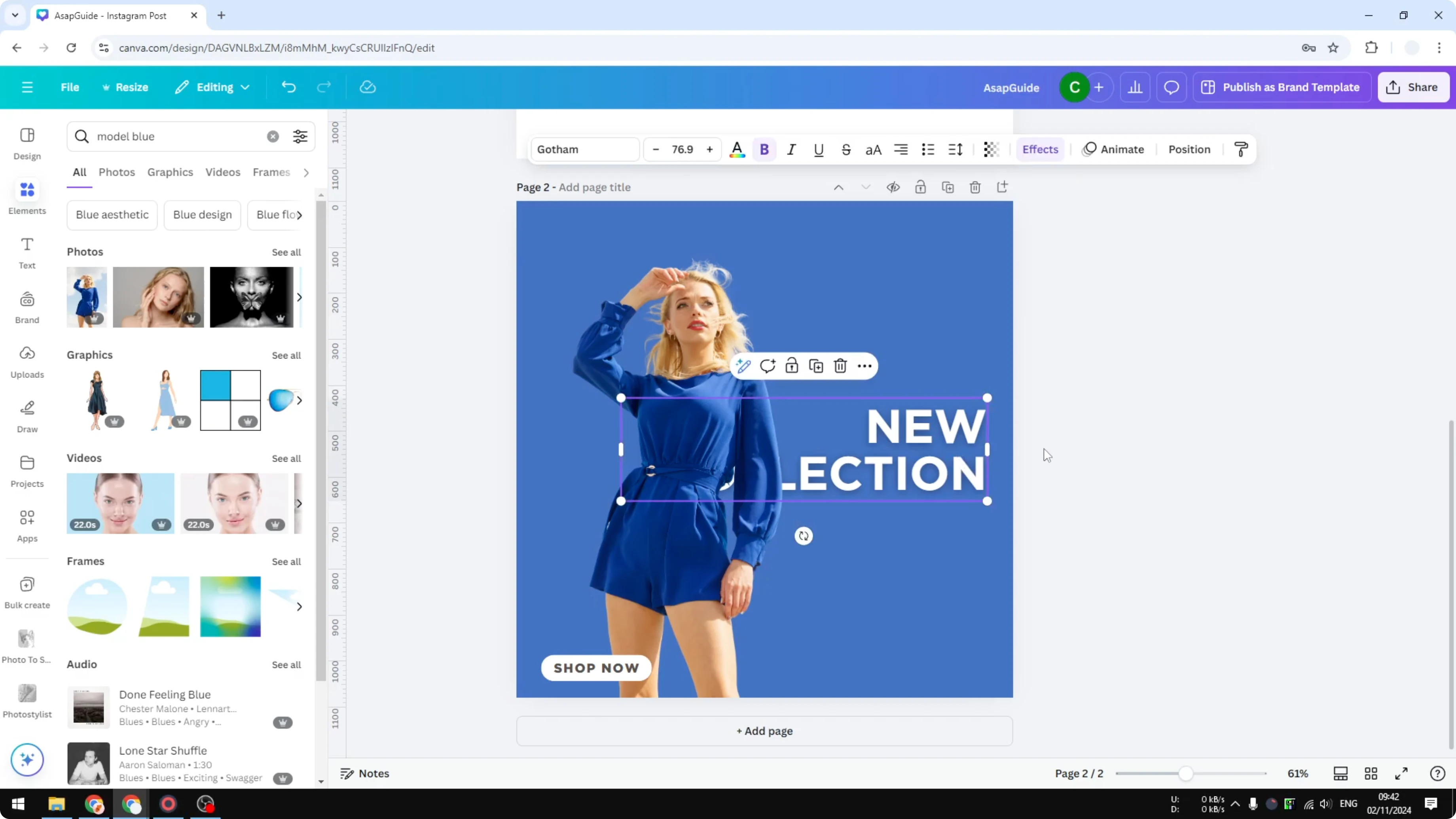 Screenshot from How to Send Text Behind Image in Canva at 96s