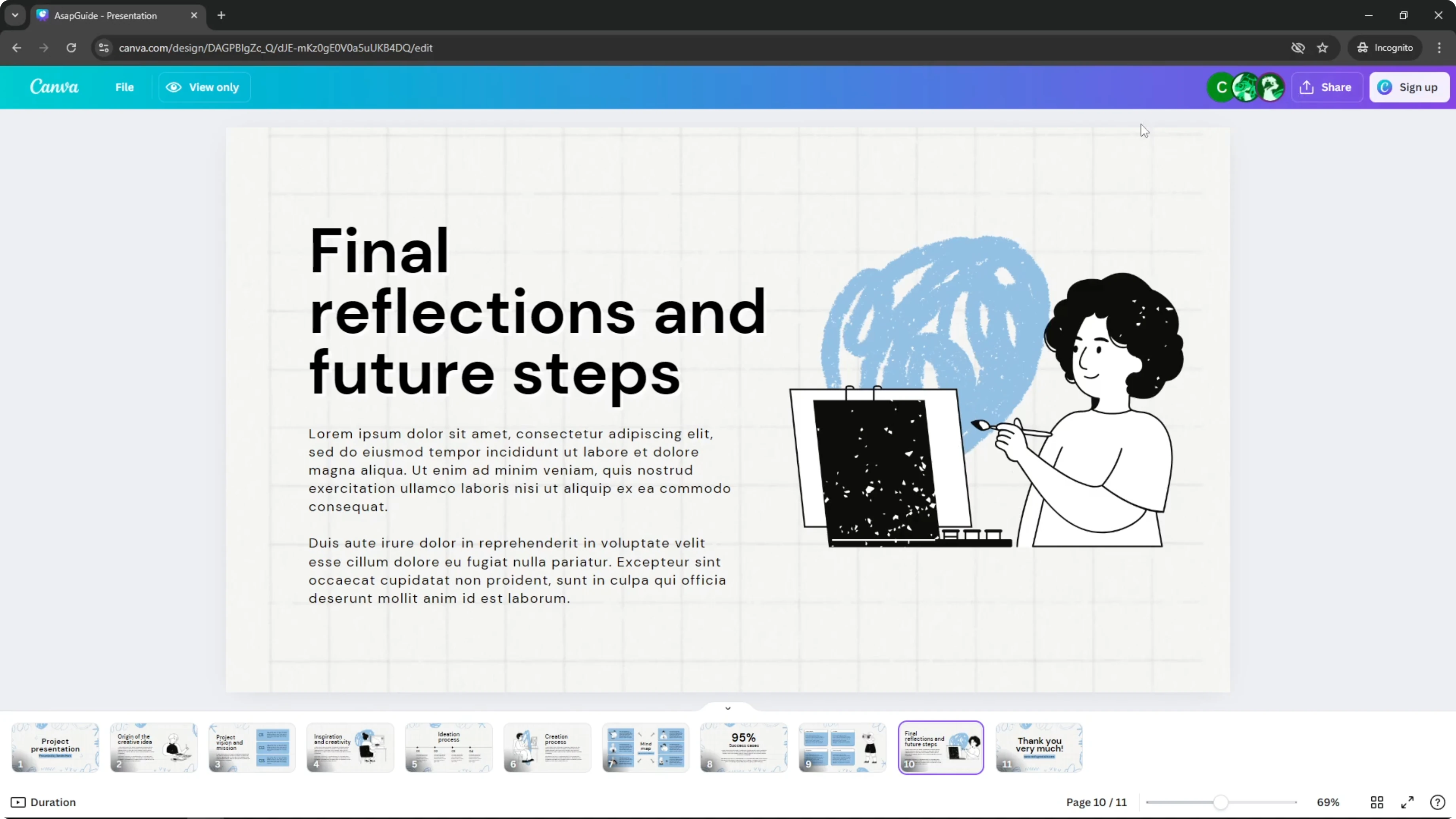 Screenshot from How to Share Canva Presentation with Anyone at 109s