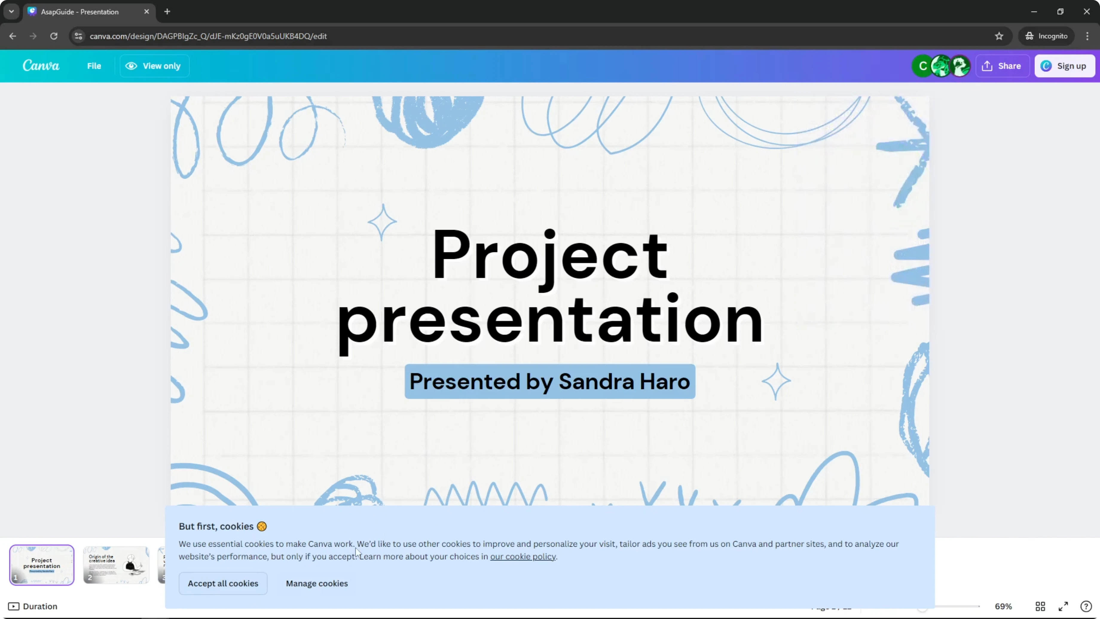Screenshot from How to Share Canva Presentation with Anyone at 99s