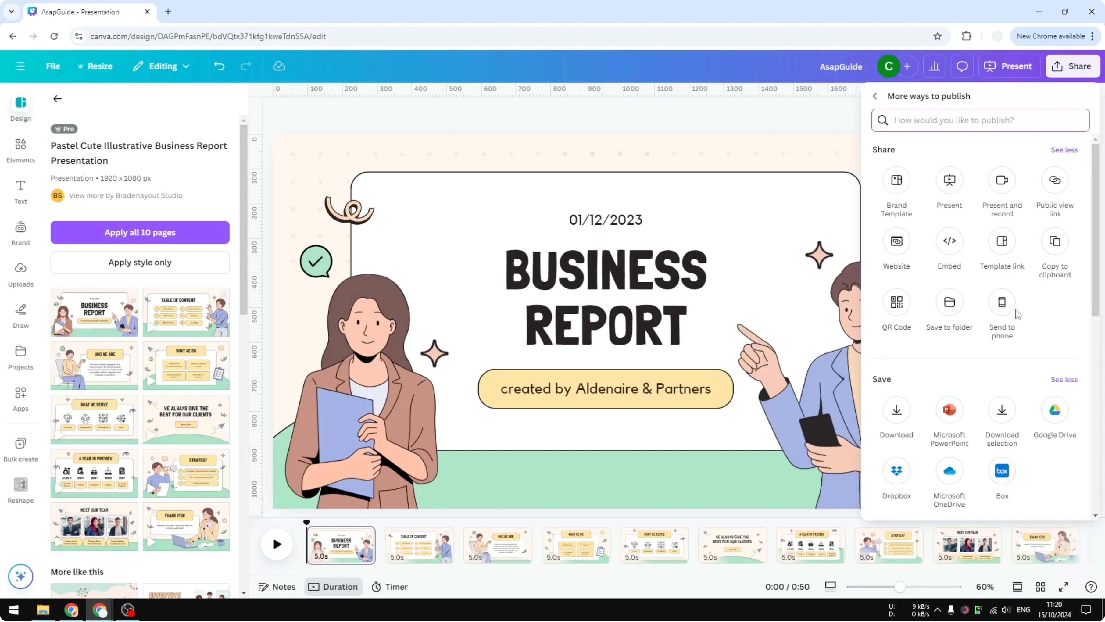 Screenshot from How to Share a Design Template with Canva URL at 110s