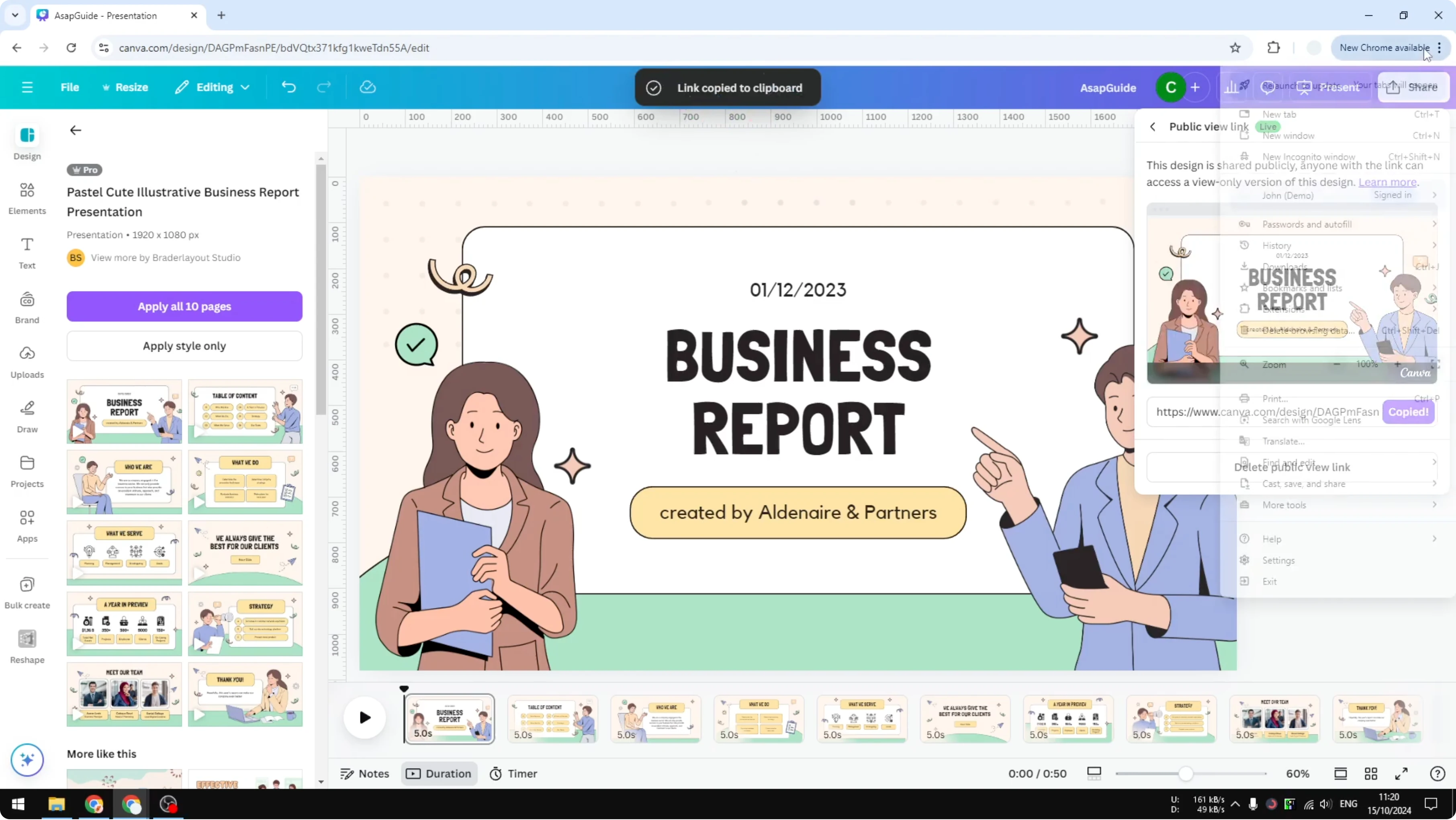 Screenshot from How to Share a Design Template with Canva URL at 59s