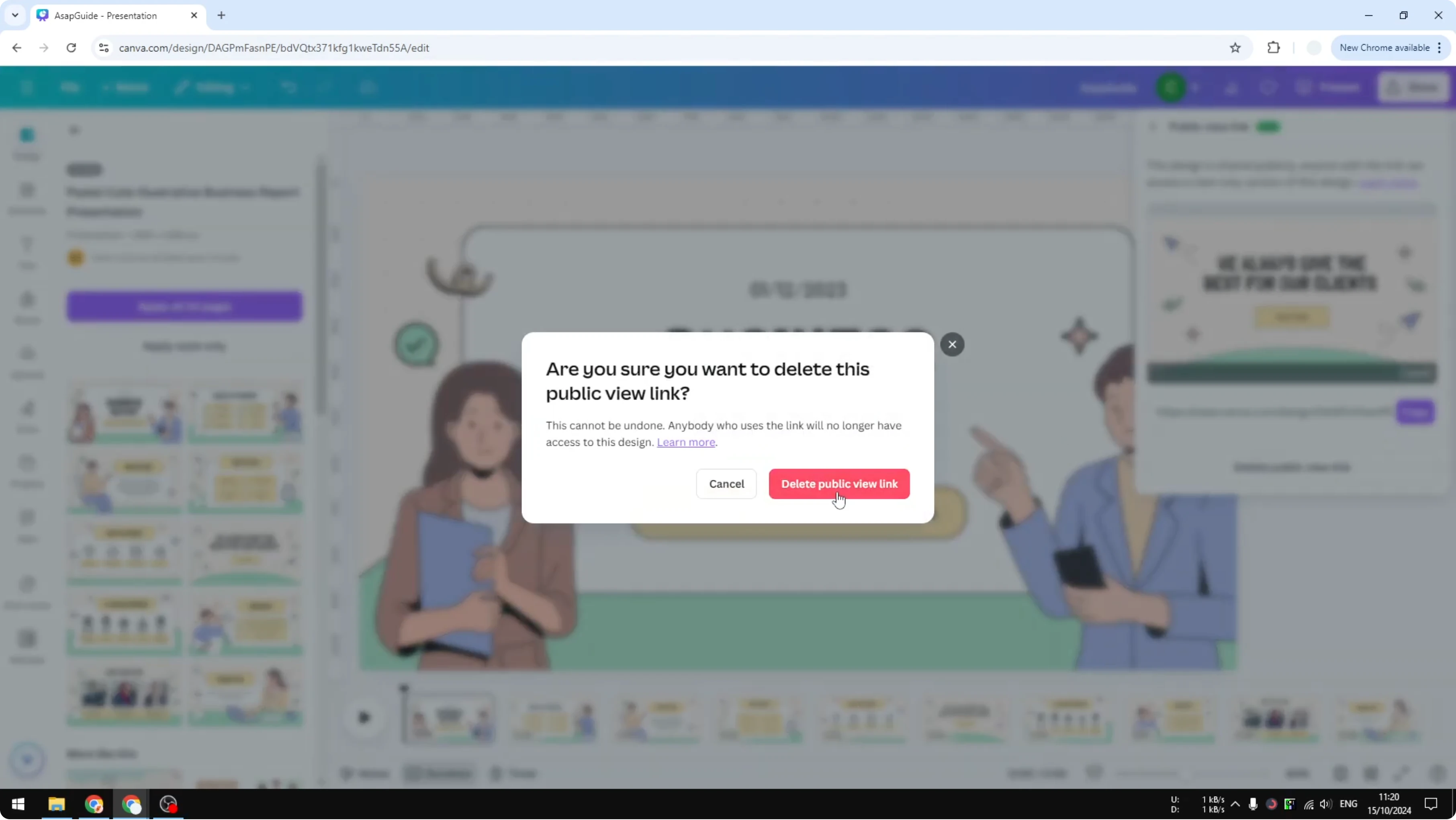 Screenshot from How to Share a Design Template with Canva URL at 89s