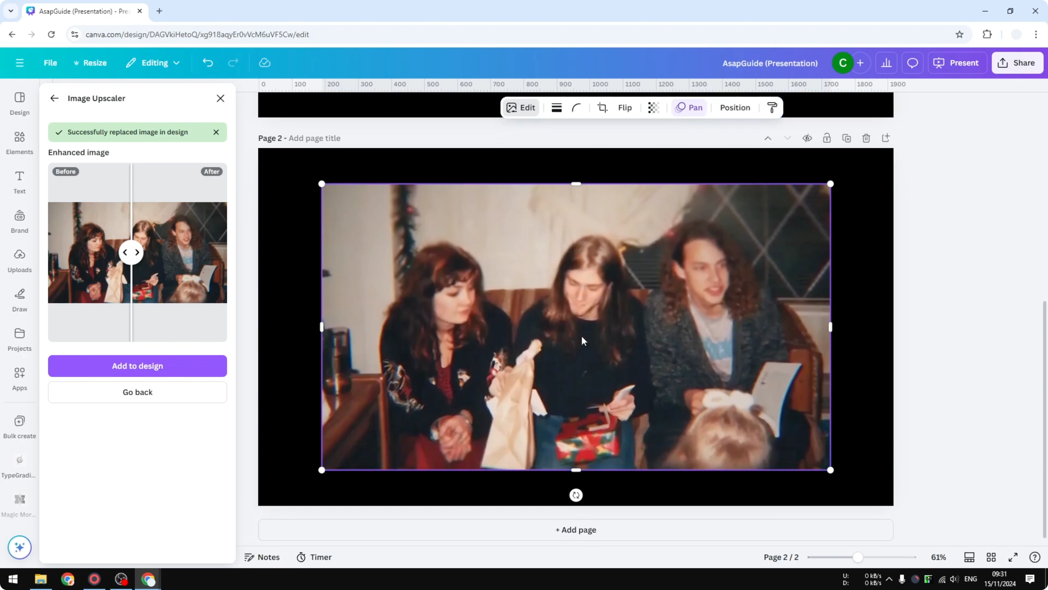 Screenshot from How to Sharpen Image in Canva at 194s