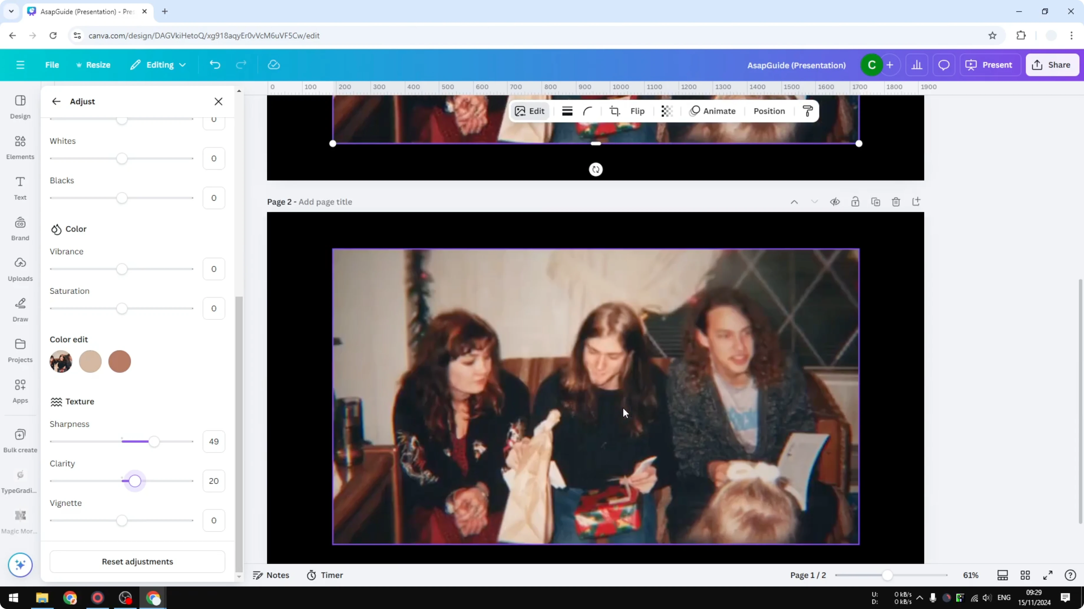 Screenshot from How to Sharpen Image in Canva at 73s