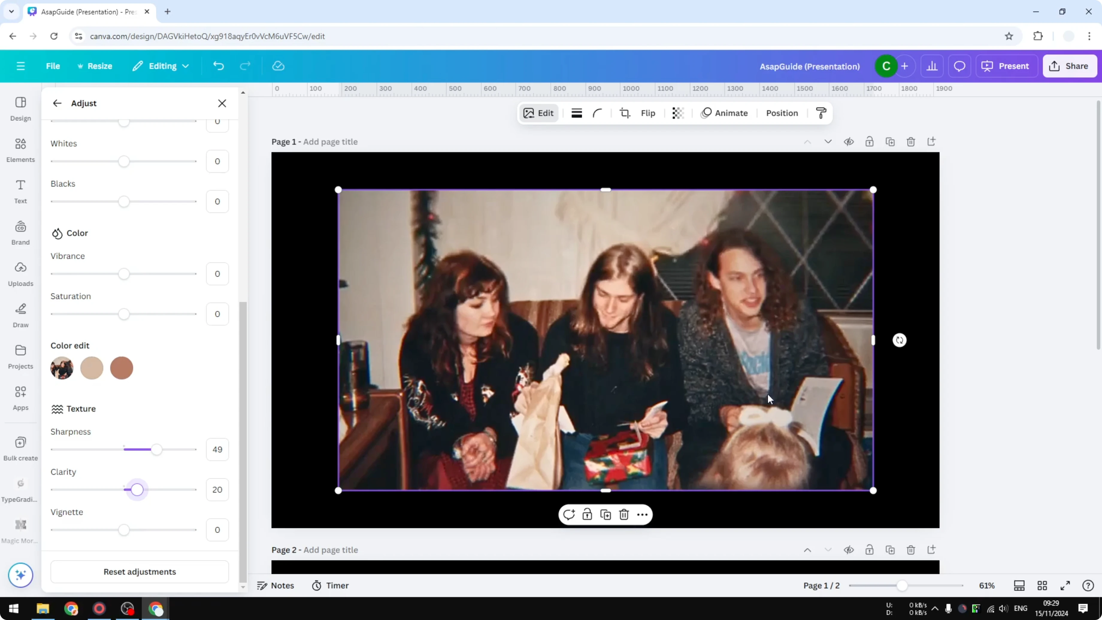 Screenshot from How to Sharpen Image in Canva at 99s