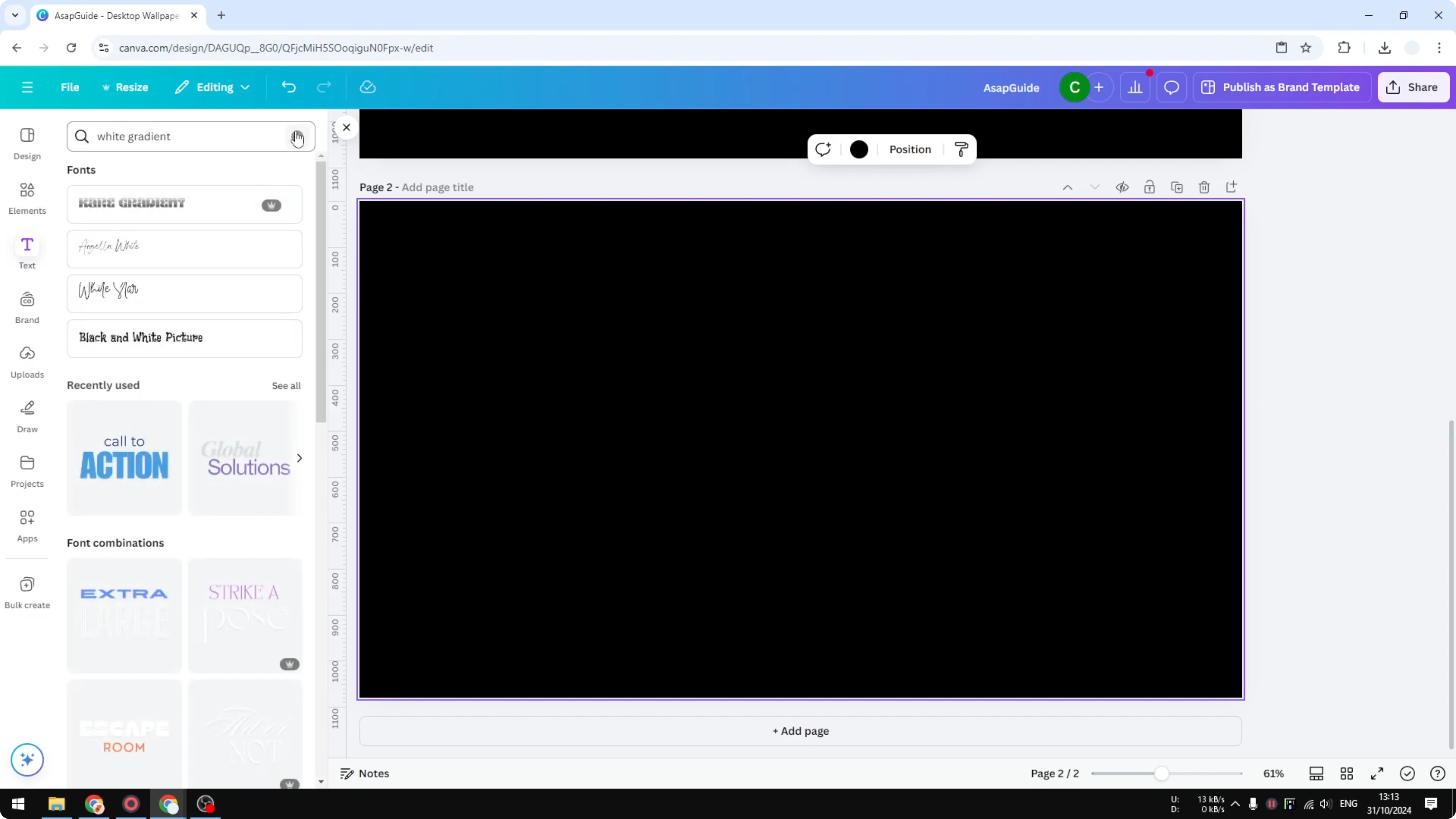 Screenshot from How to Create a Simple Glossy Text Effect in Canva at 27s