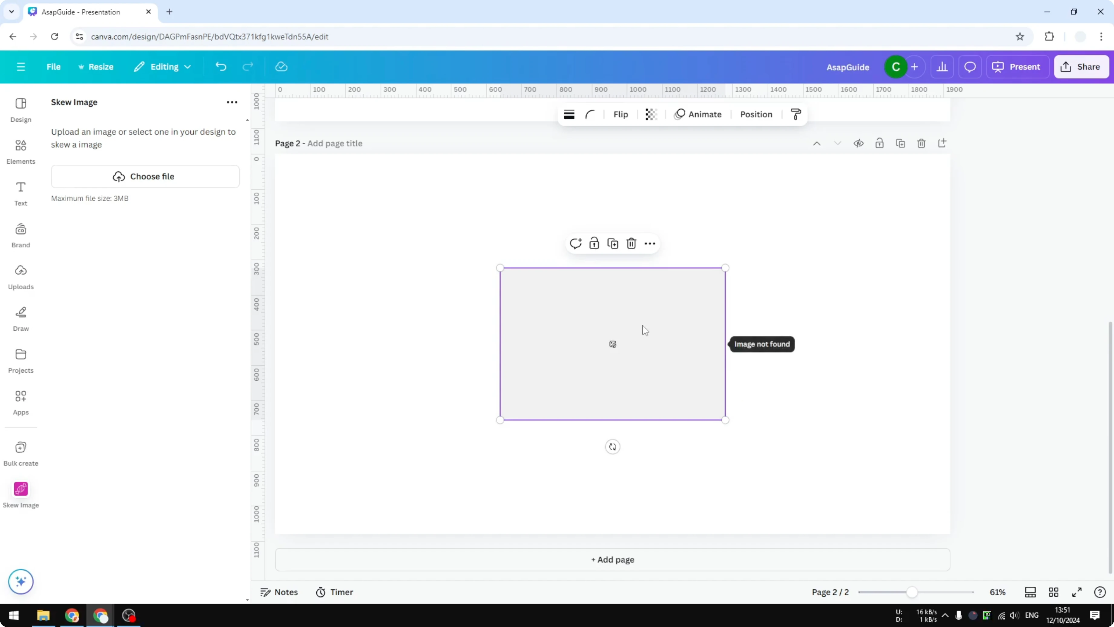 Screenshot from How to Skew Image in Canva at 116s