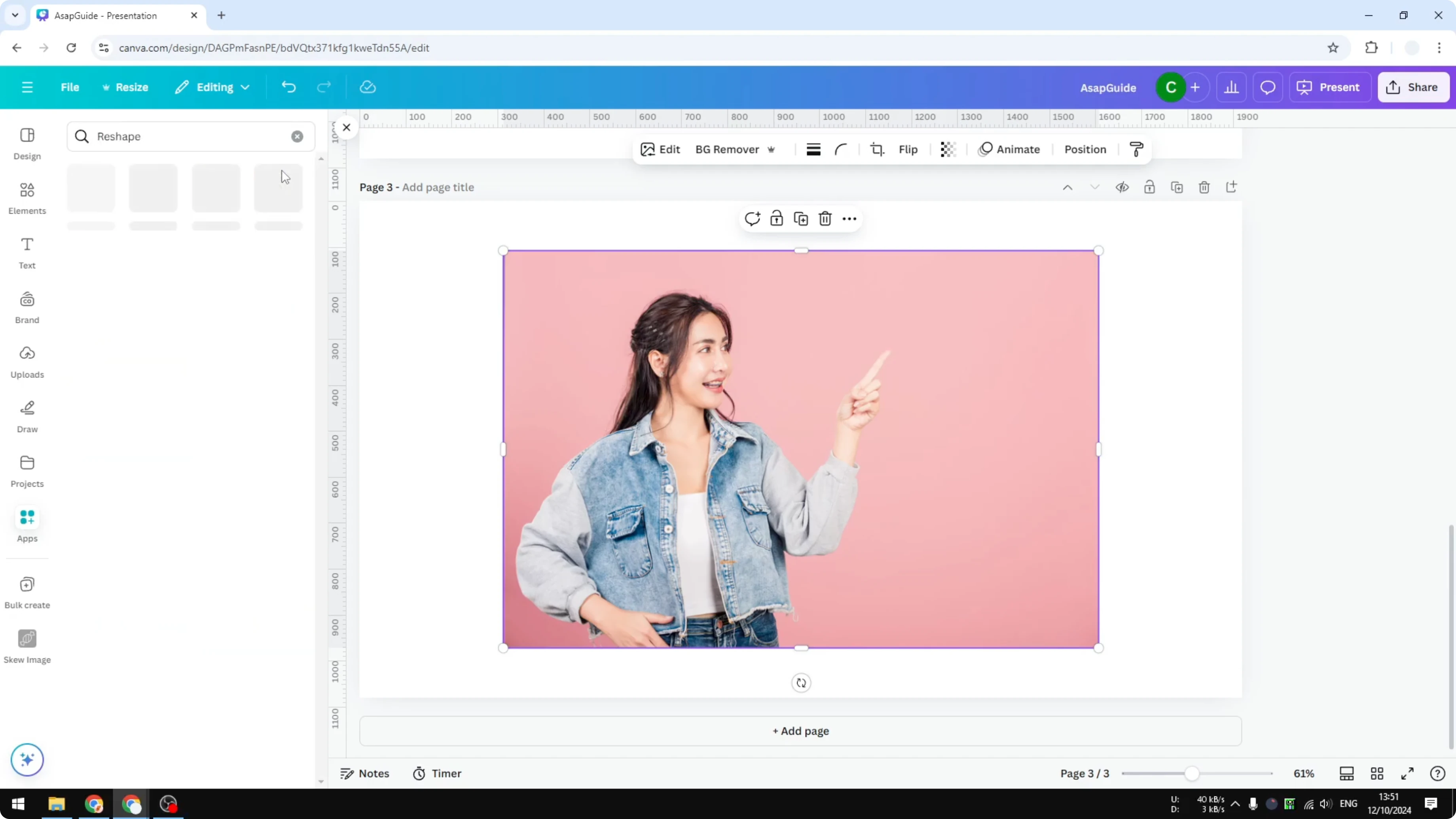 Screenshot from How to Skew Image in Canva at 141s