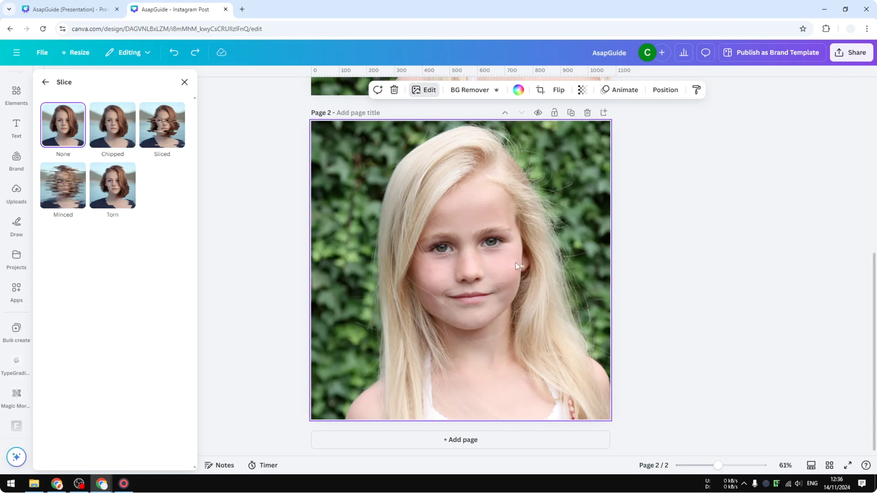 Screenshot from How to Slice an Image in Canva at 48s