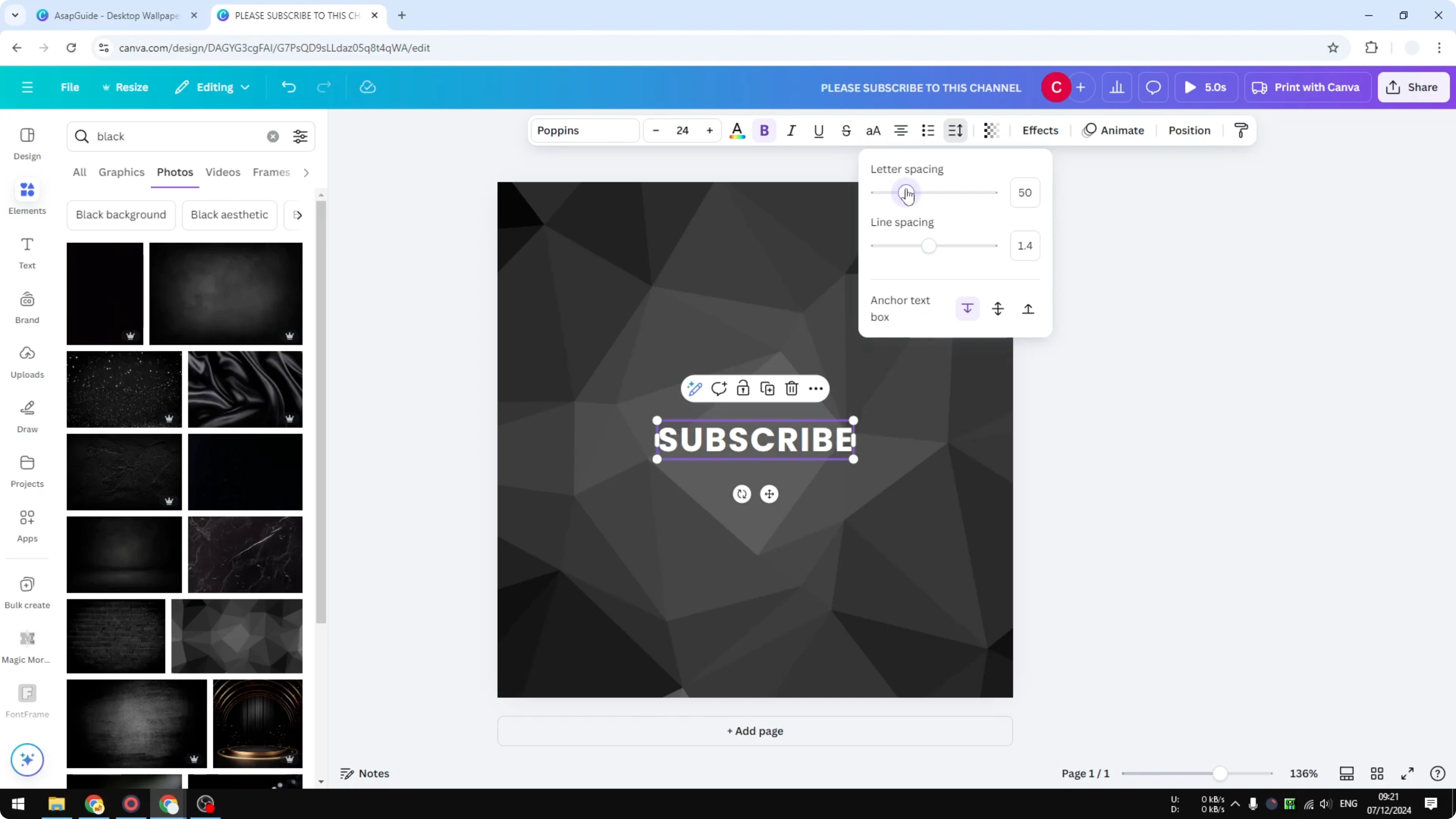 Screenshot from How to Create a Spaced Out Text Effect in Canva at 49s
