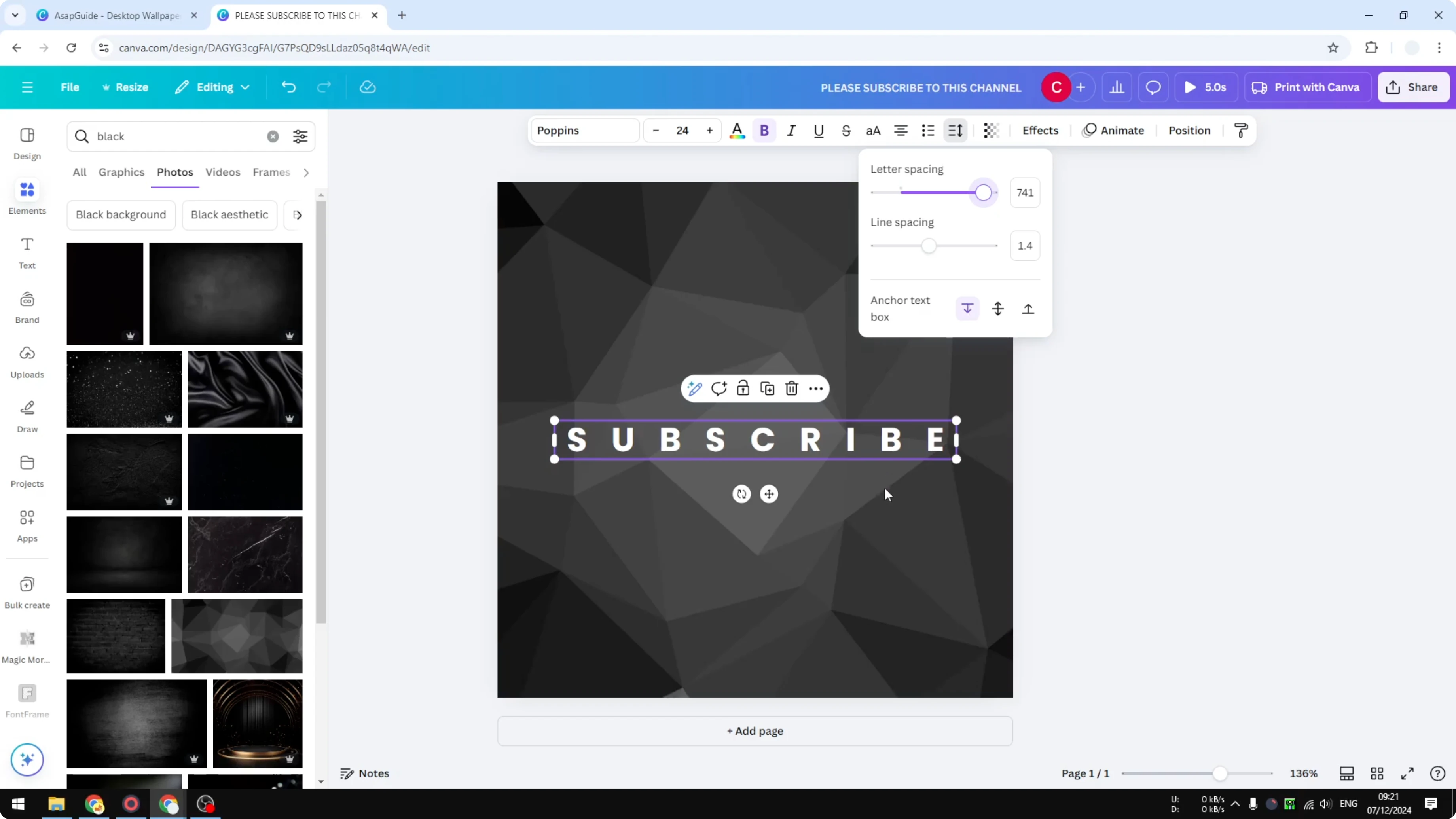 Screenshot from How to Create a Spaced Out Text Effect in Canva at 58s