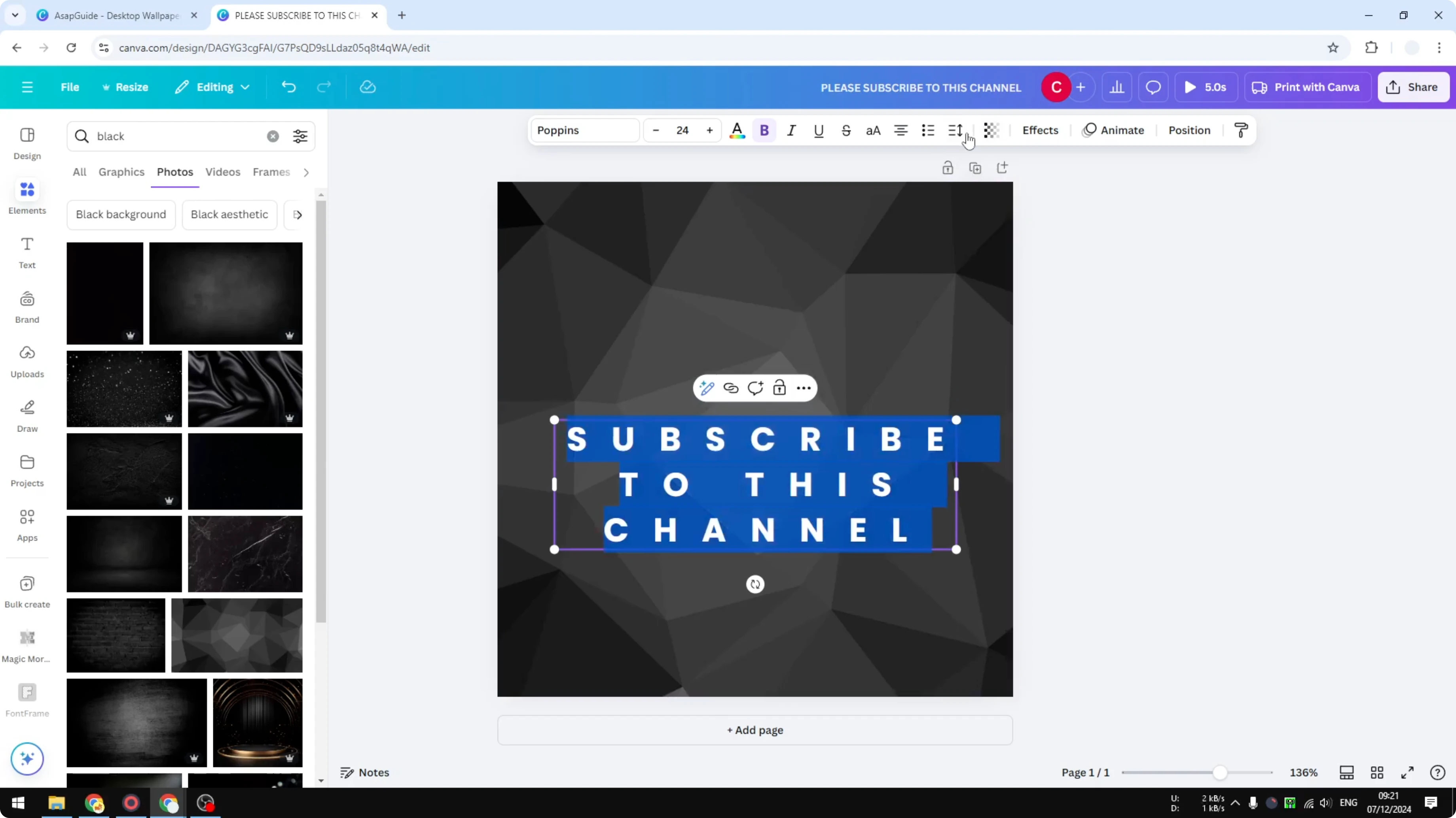 Screenshot from How to Create a Spaced Out Text Effect in Canva at 74s