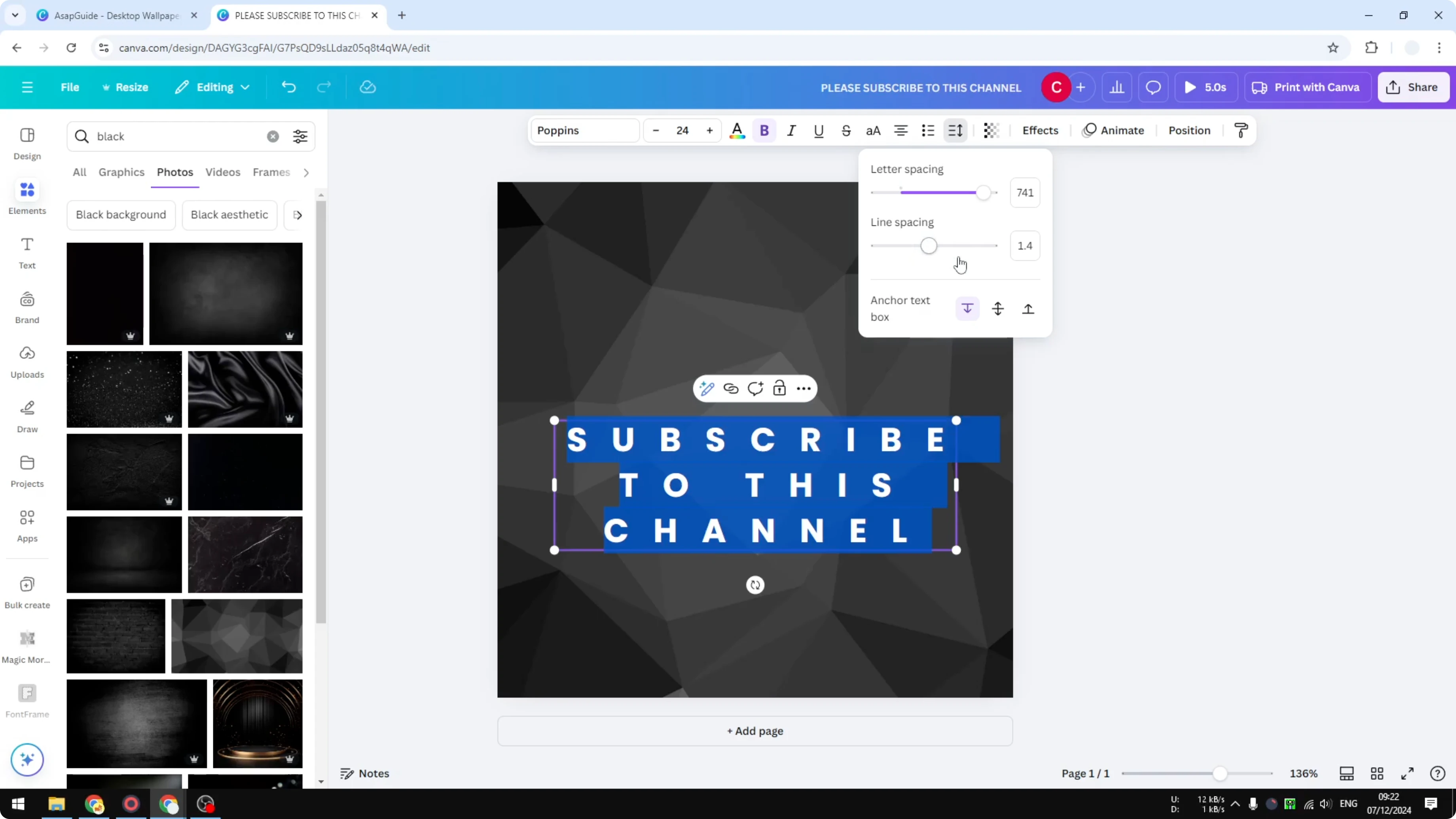 Screenshot from How to Create a Spaced Out Text Effect in Canva at 84s