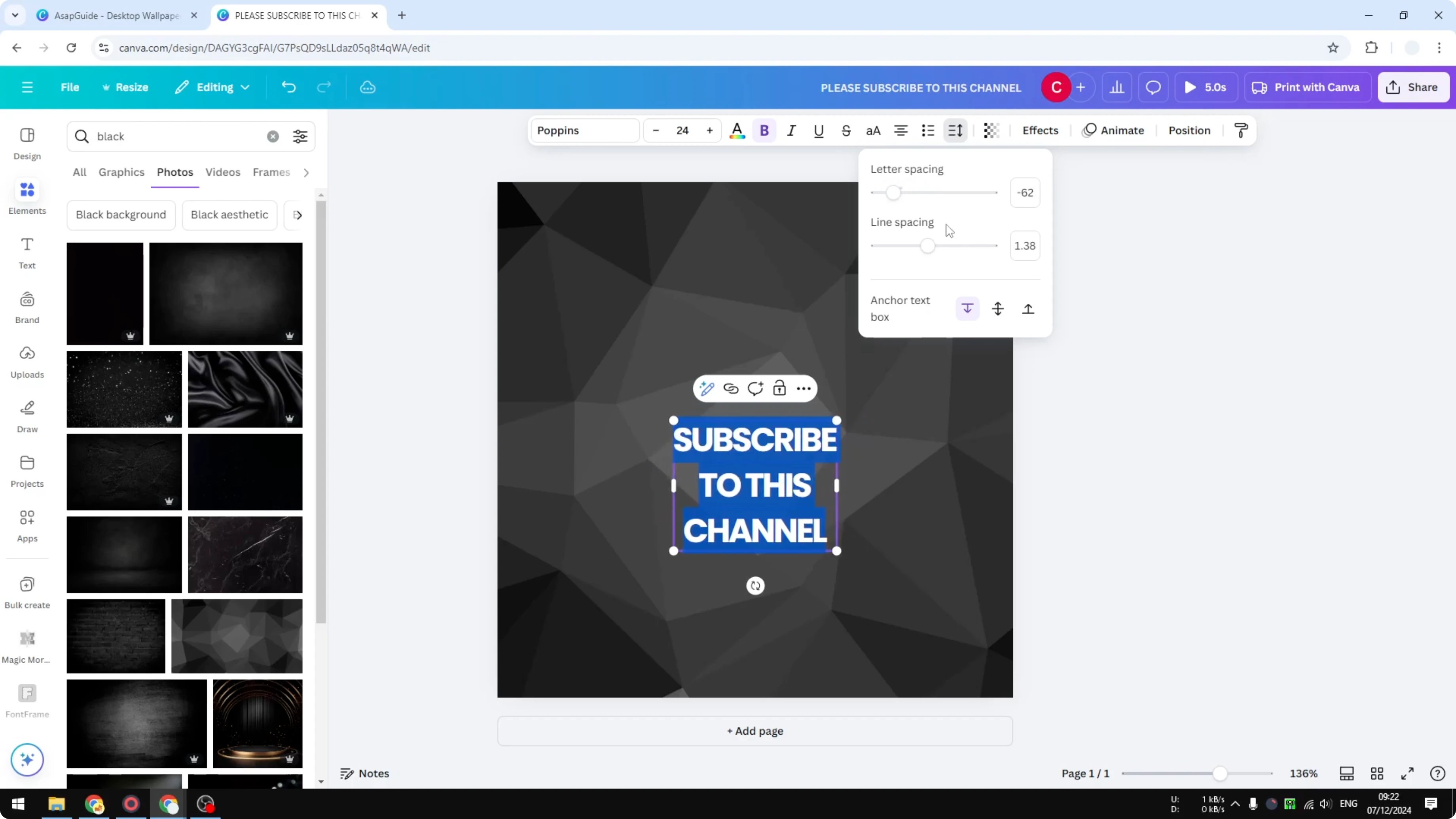 Screenshot from How to Create a Spaced Out Text Effect in Canva at 89s