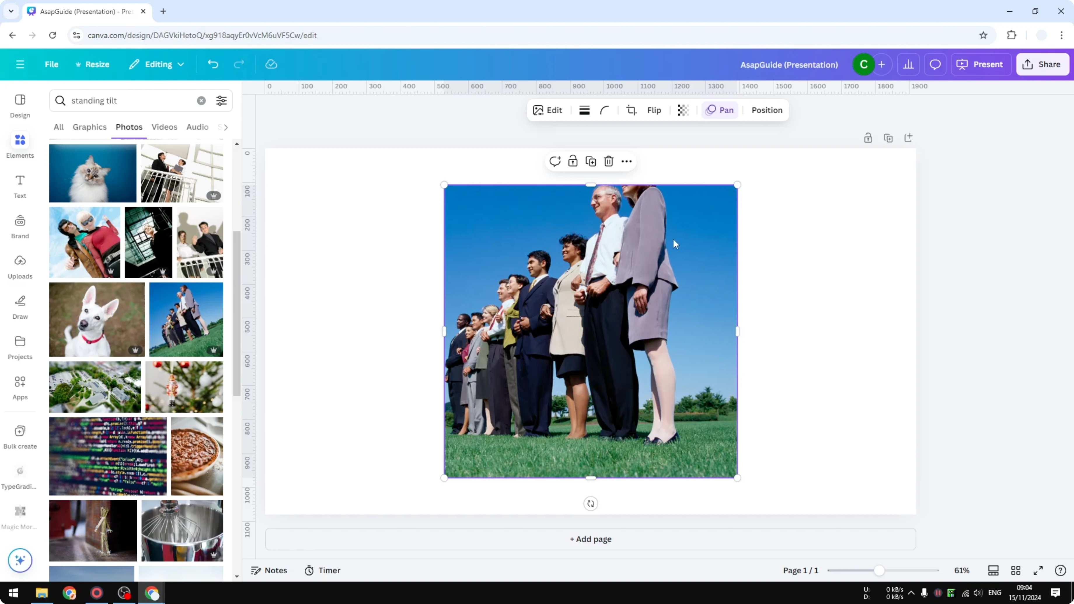 Screenshot from How to Straighten Photo in Canva at 110s