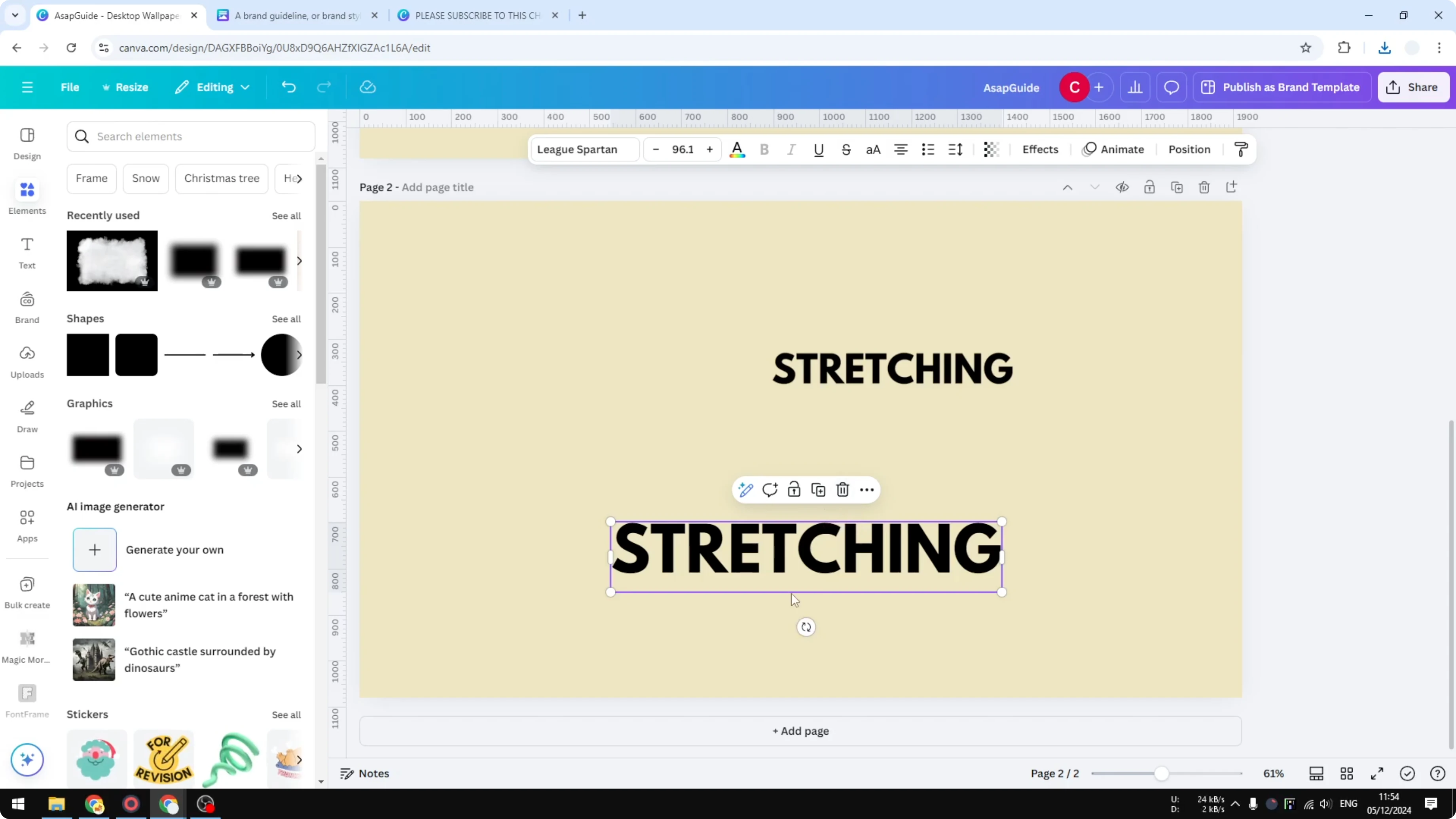 Screenshot from How to Stretch Text in Canva at 100s