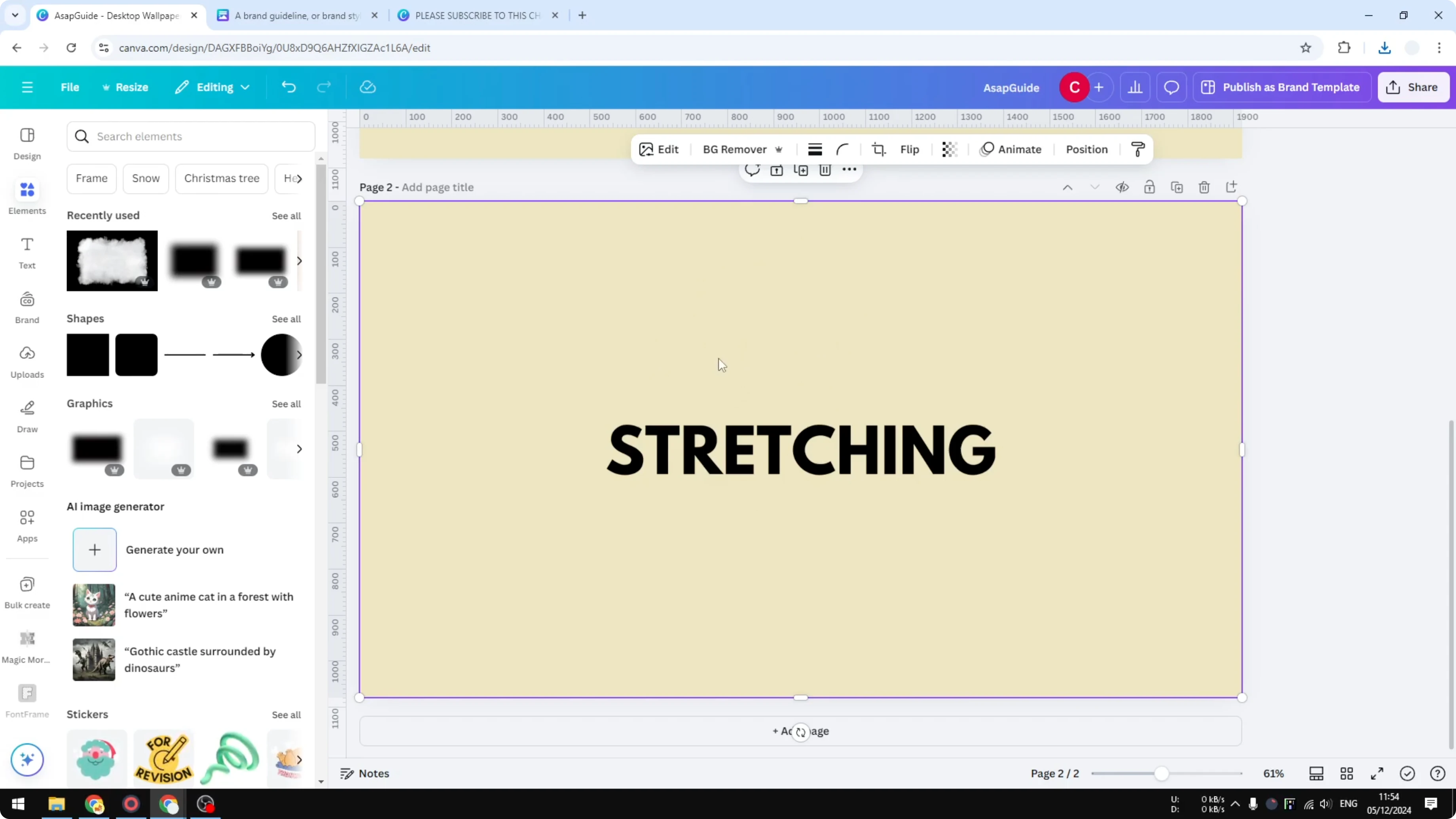 Screenshot from How to Stretch Text in Canva at 120s