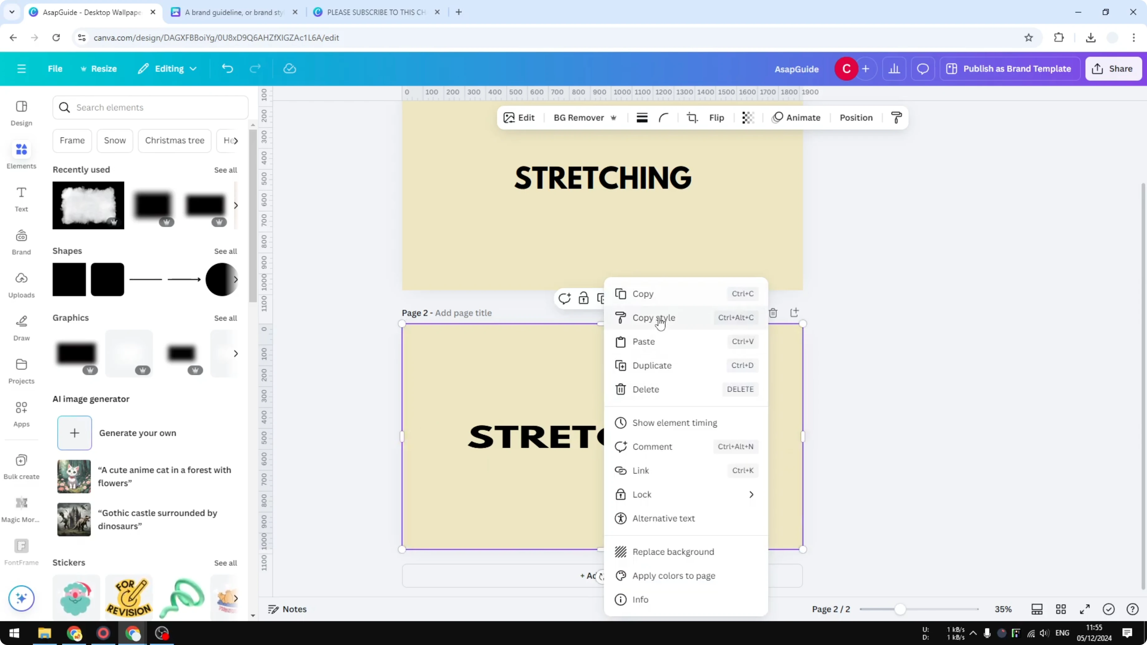 Screenshot from How to Stretch Text in Canva at 169s