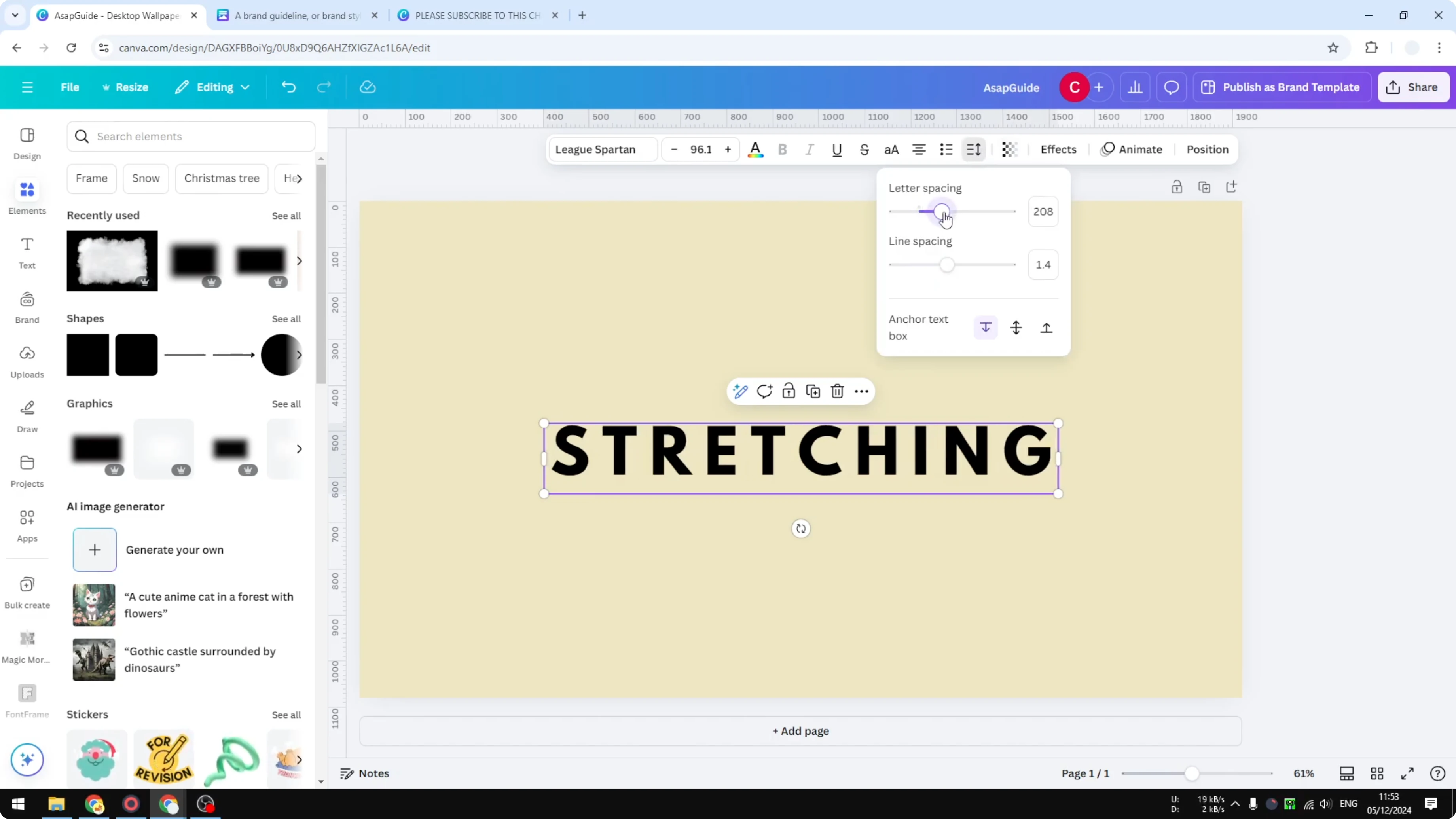 Screenshot from How to Stretch Text in Canva at 42s