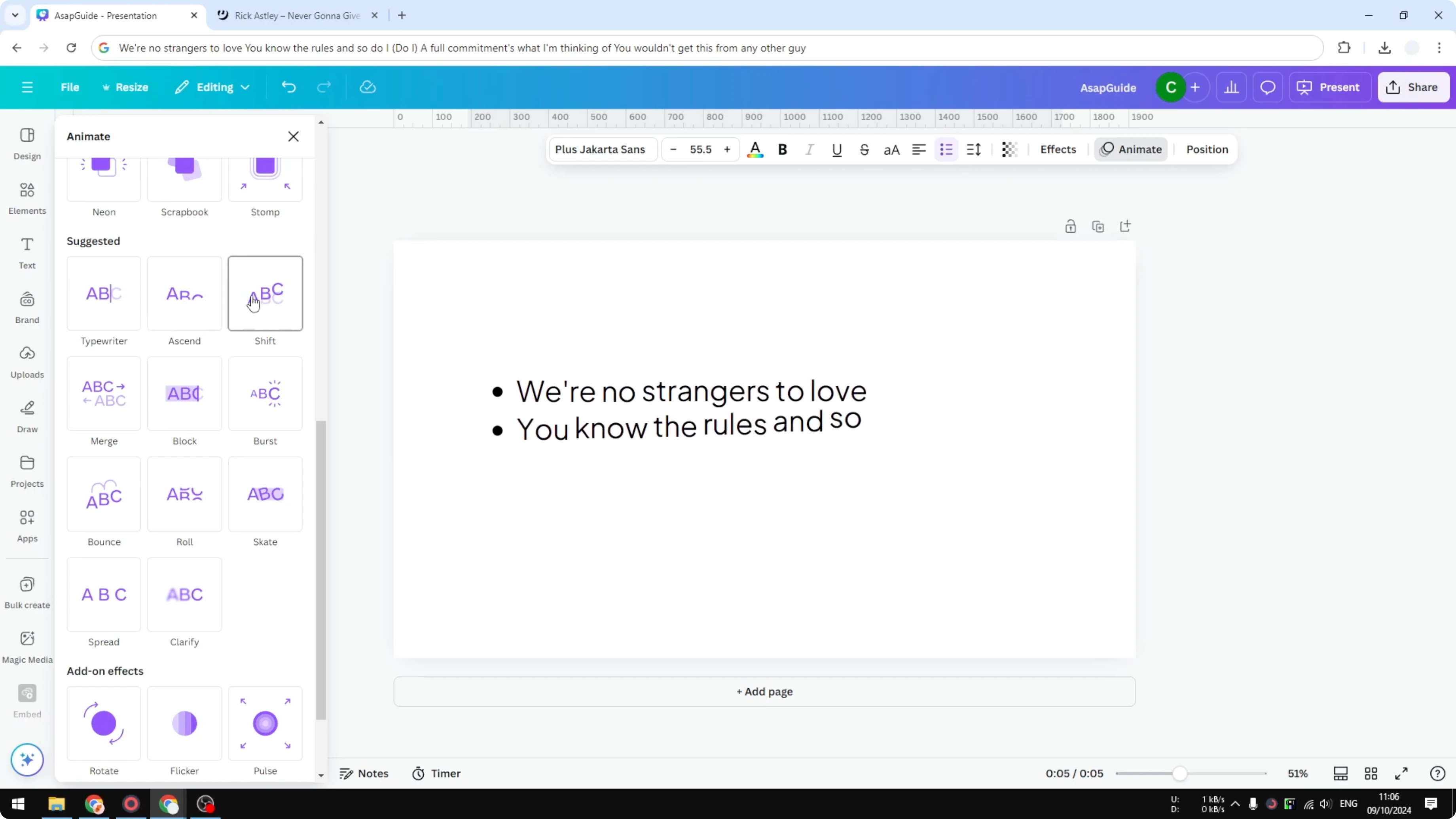 Screenshot from How to Make Text Animate Line by Line in Canva at 85s