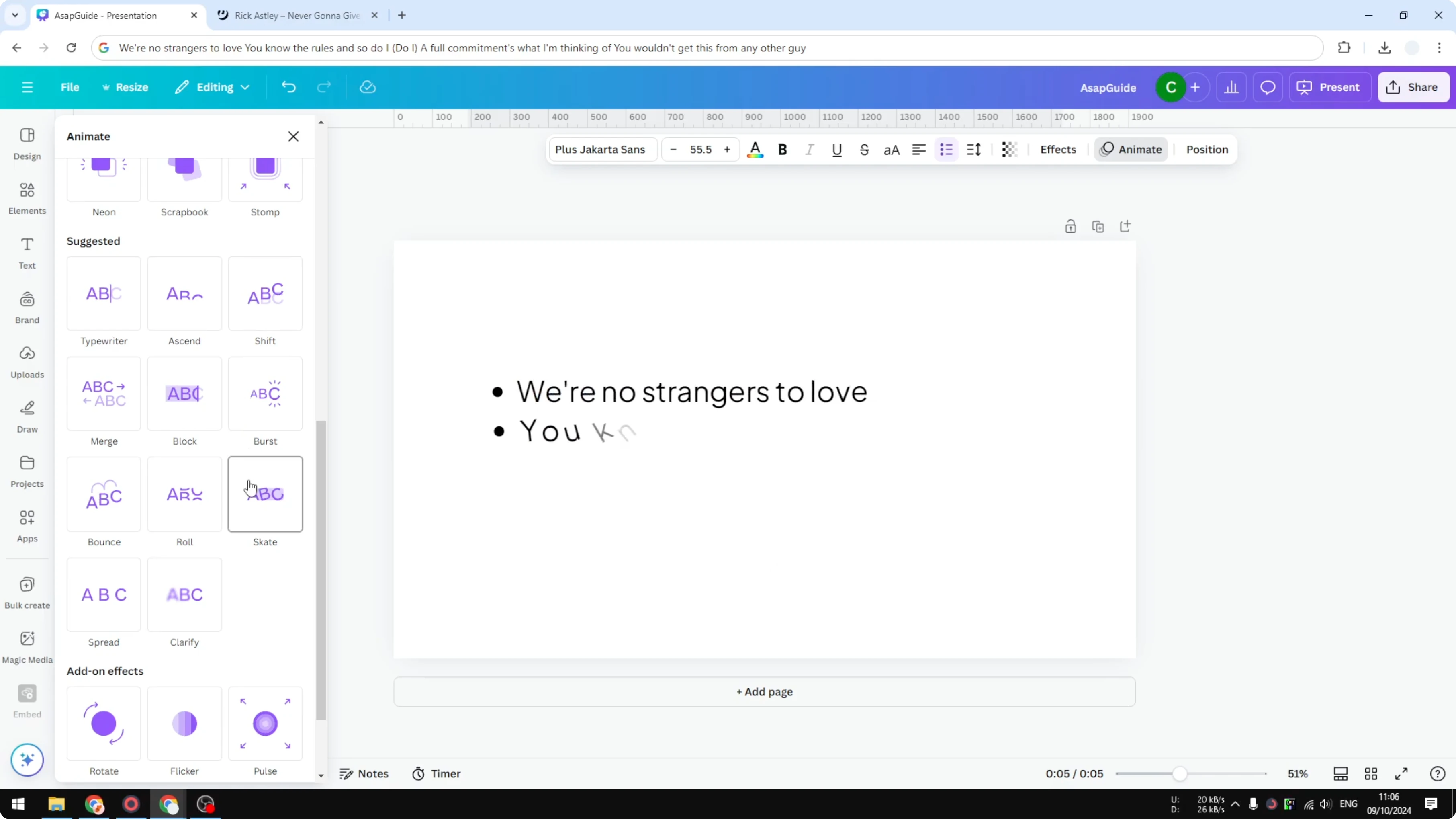 Screenshot from How to Make Text Animate Line by Line in Canva at 89s