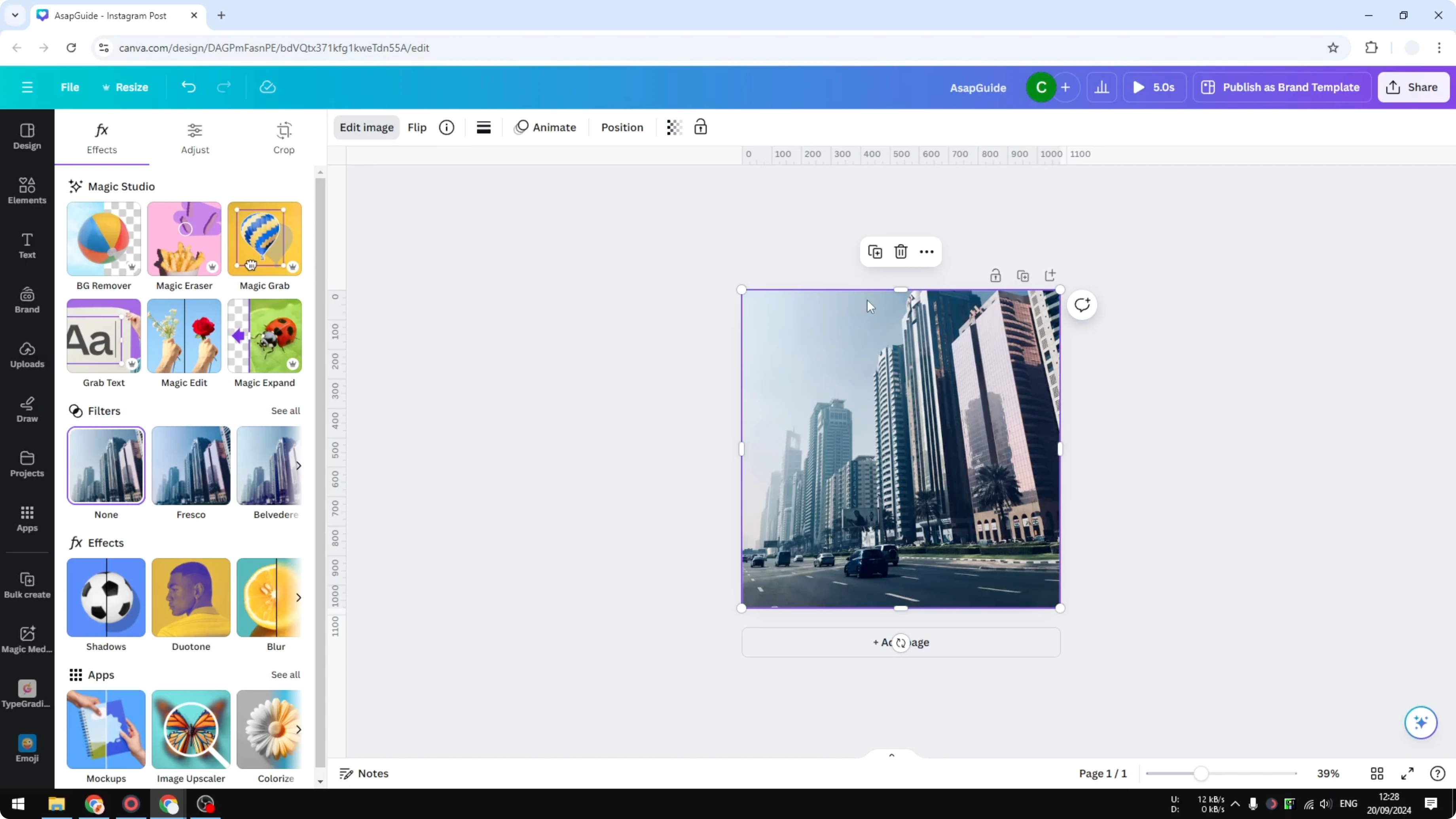 Screenshot from How to Tilt an Image in Canva at 145s