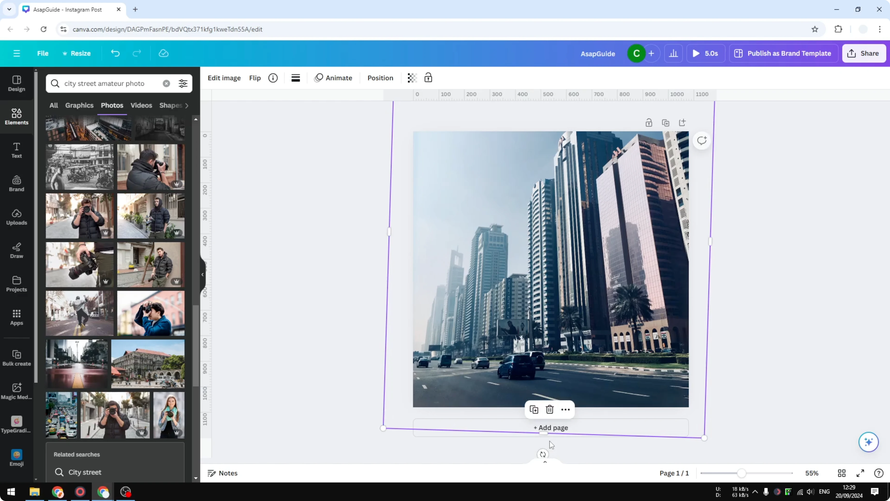 Screenshot from How to Tilt an Image in Canva at 217s