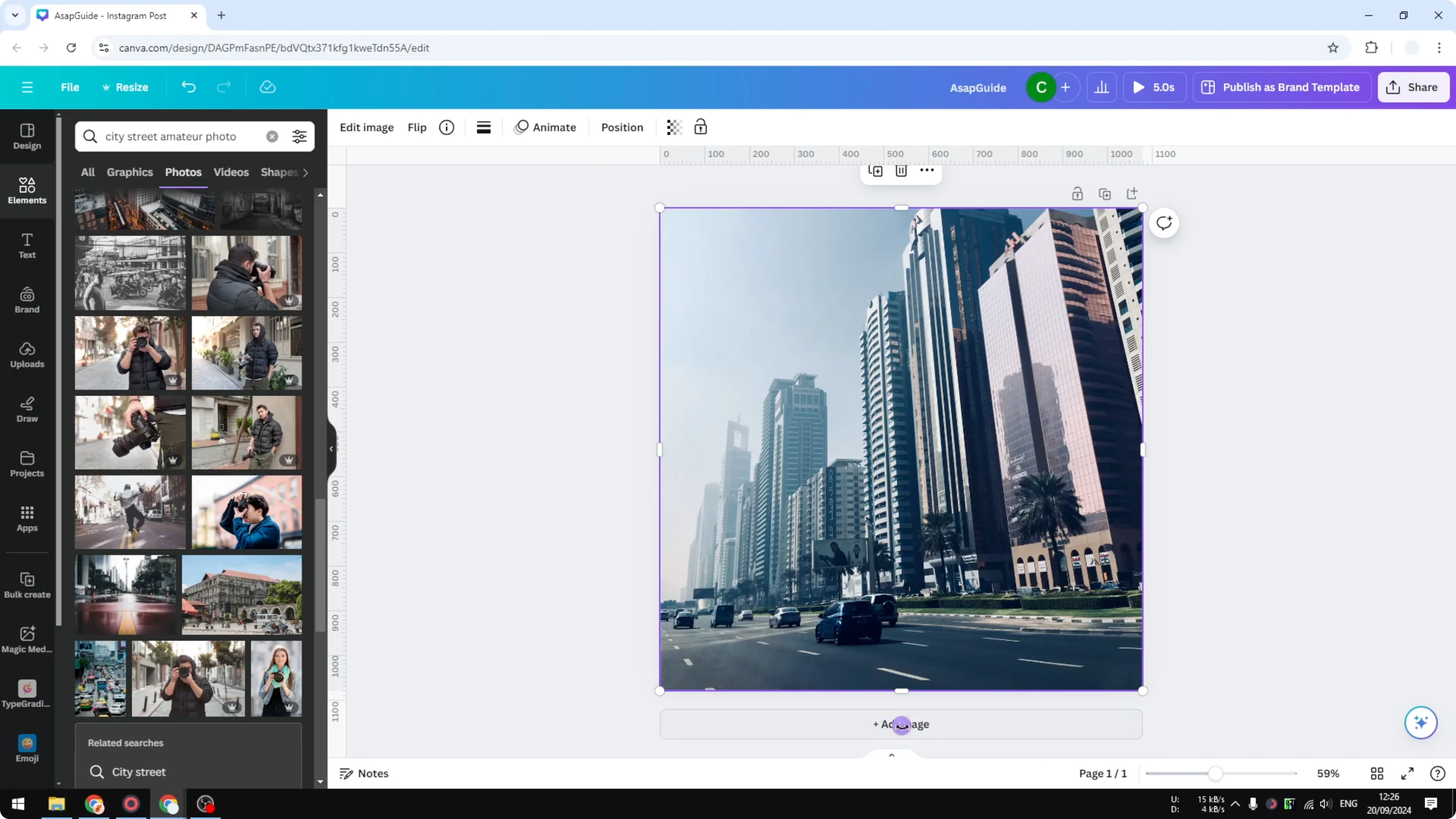Screenshot from How to Tilt an Image in Canva at 52s