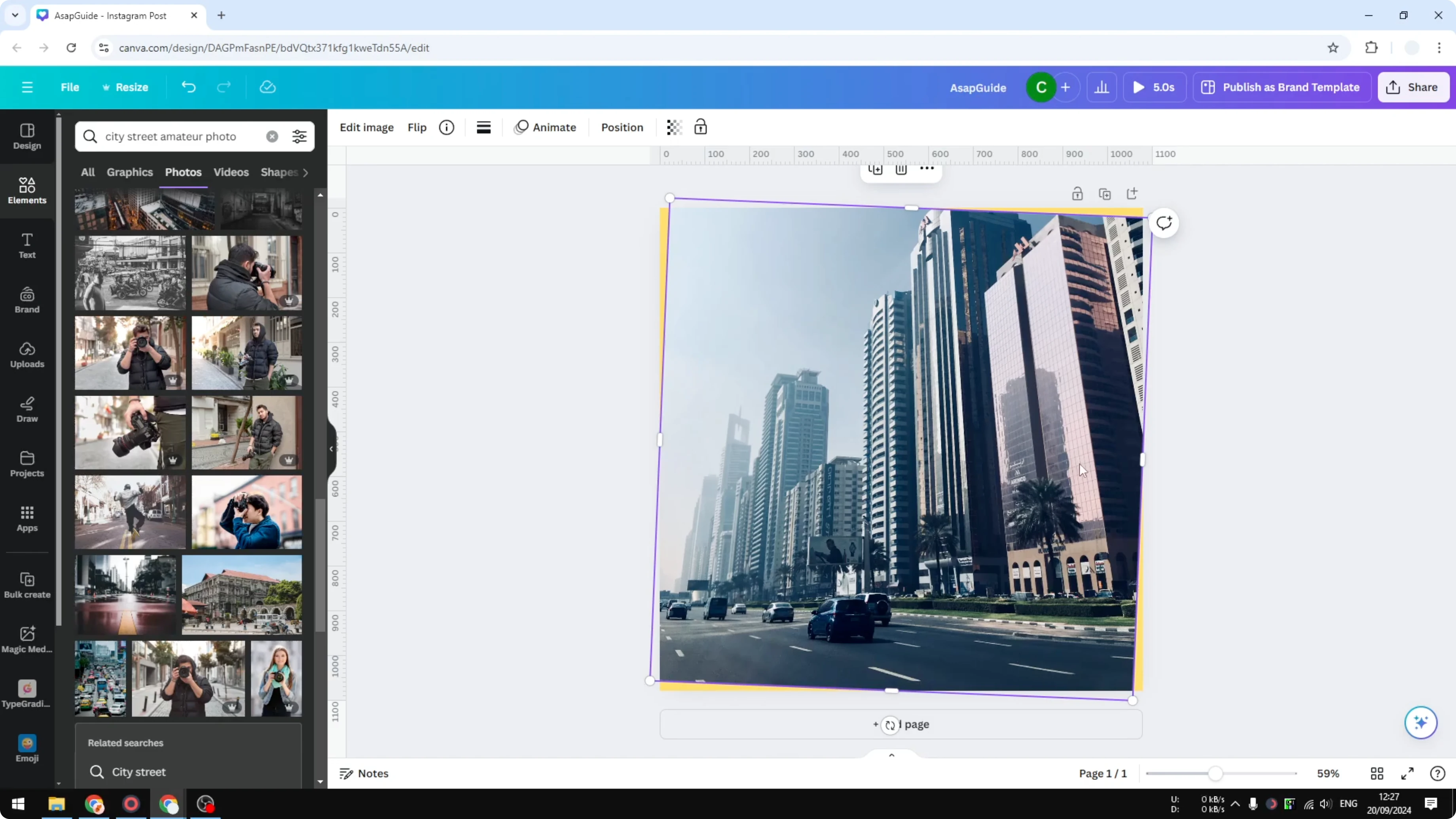 Screenshot from How to Tilt an Image in Canva at 85s