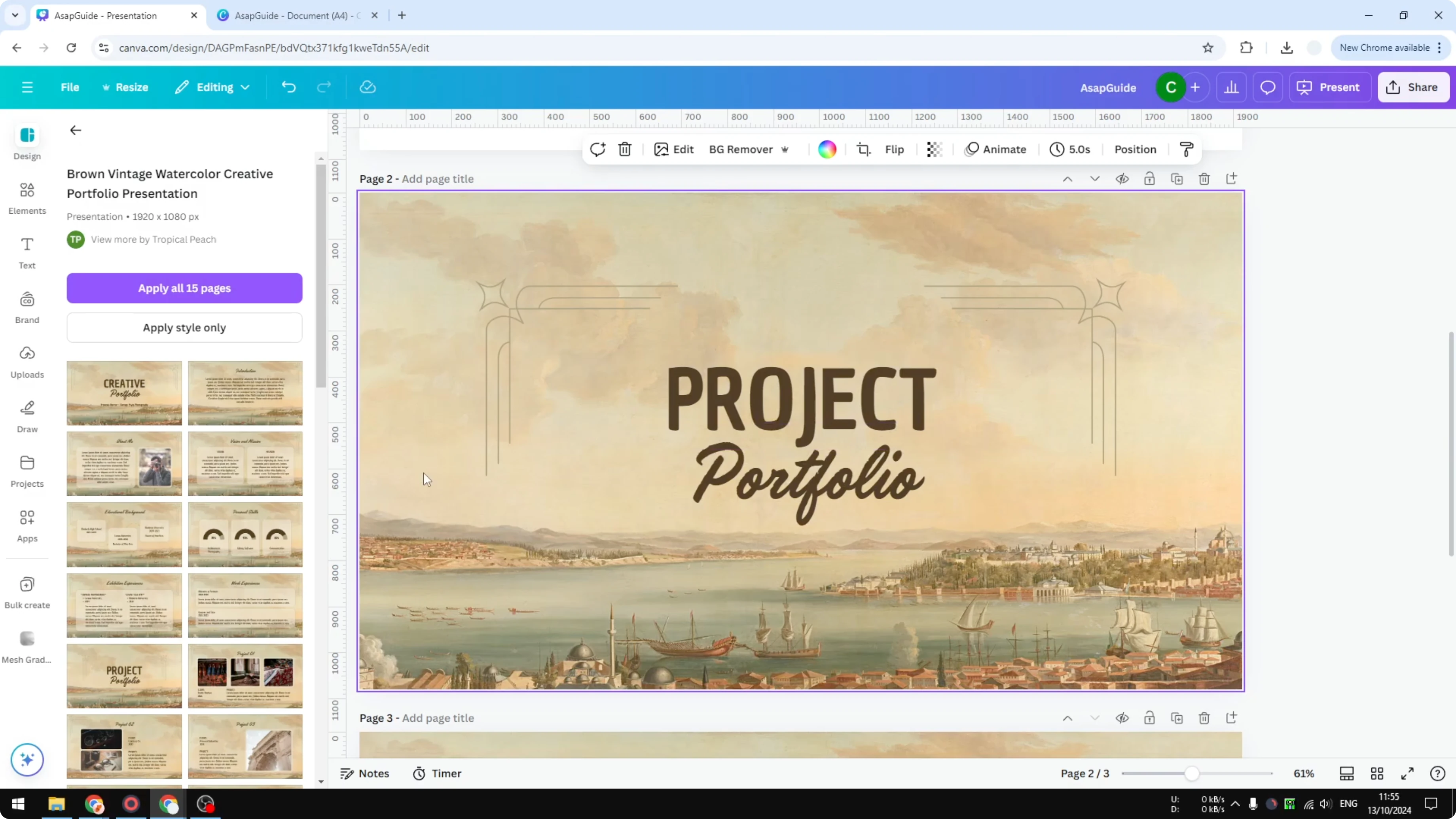 Screenshot from How to Make a Translucent Background in Canva at 35s