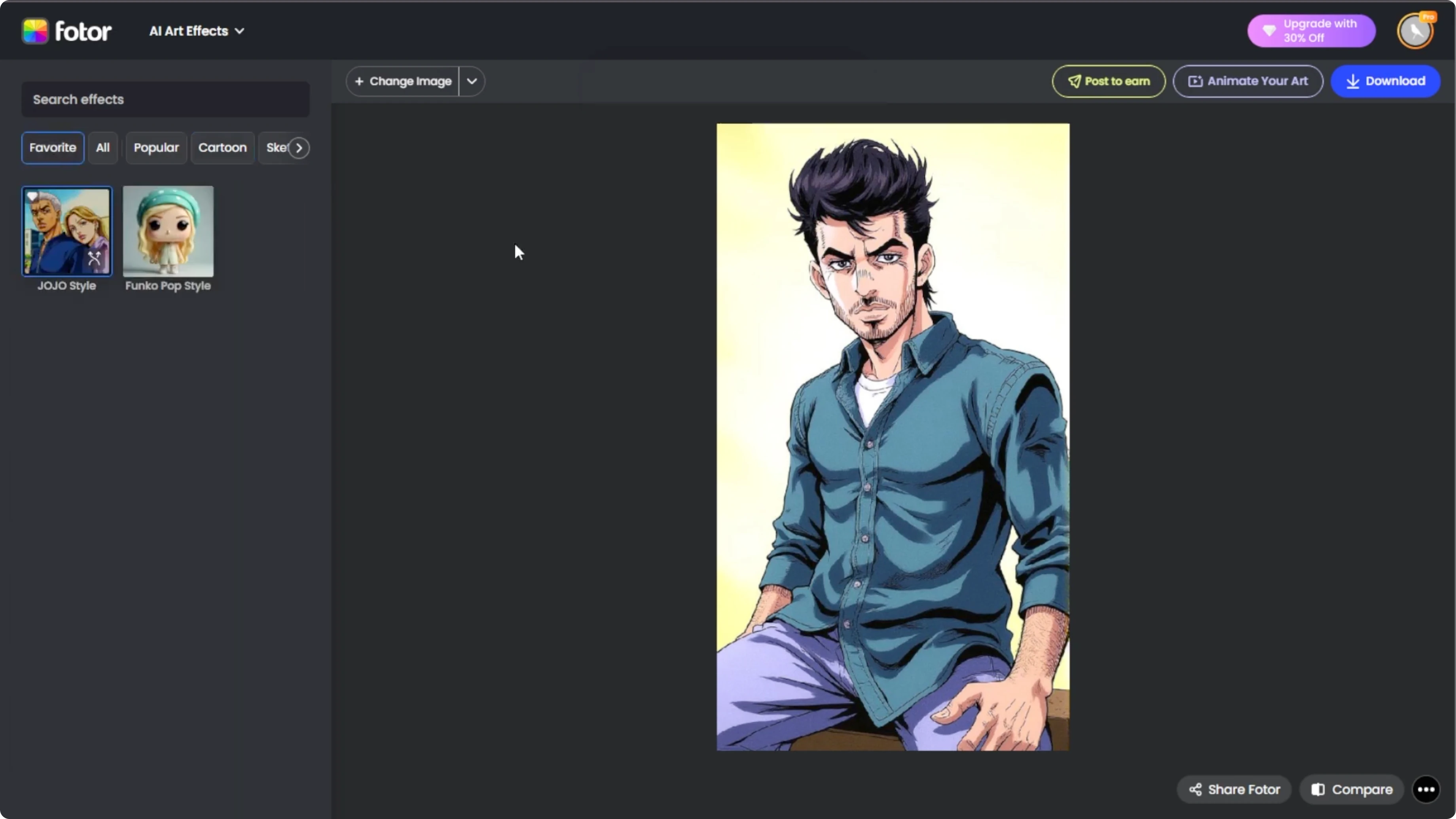 Screenshot from How to Transform Your Photos into Stylized JoJo Characters with AI? at 116s