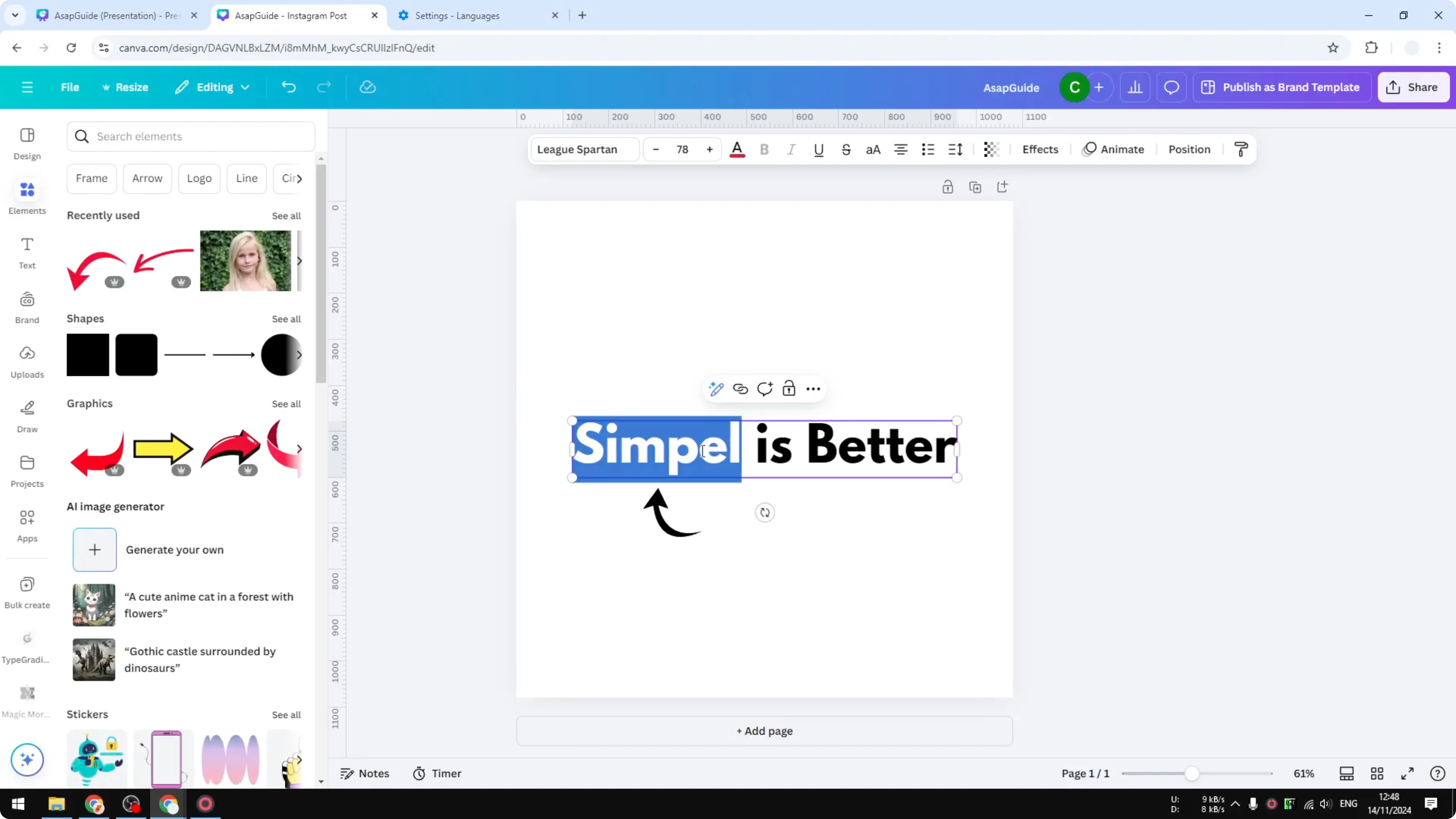 Screenshot from How to Turn Off Spell Check in Canva at 90s