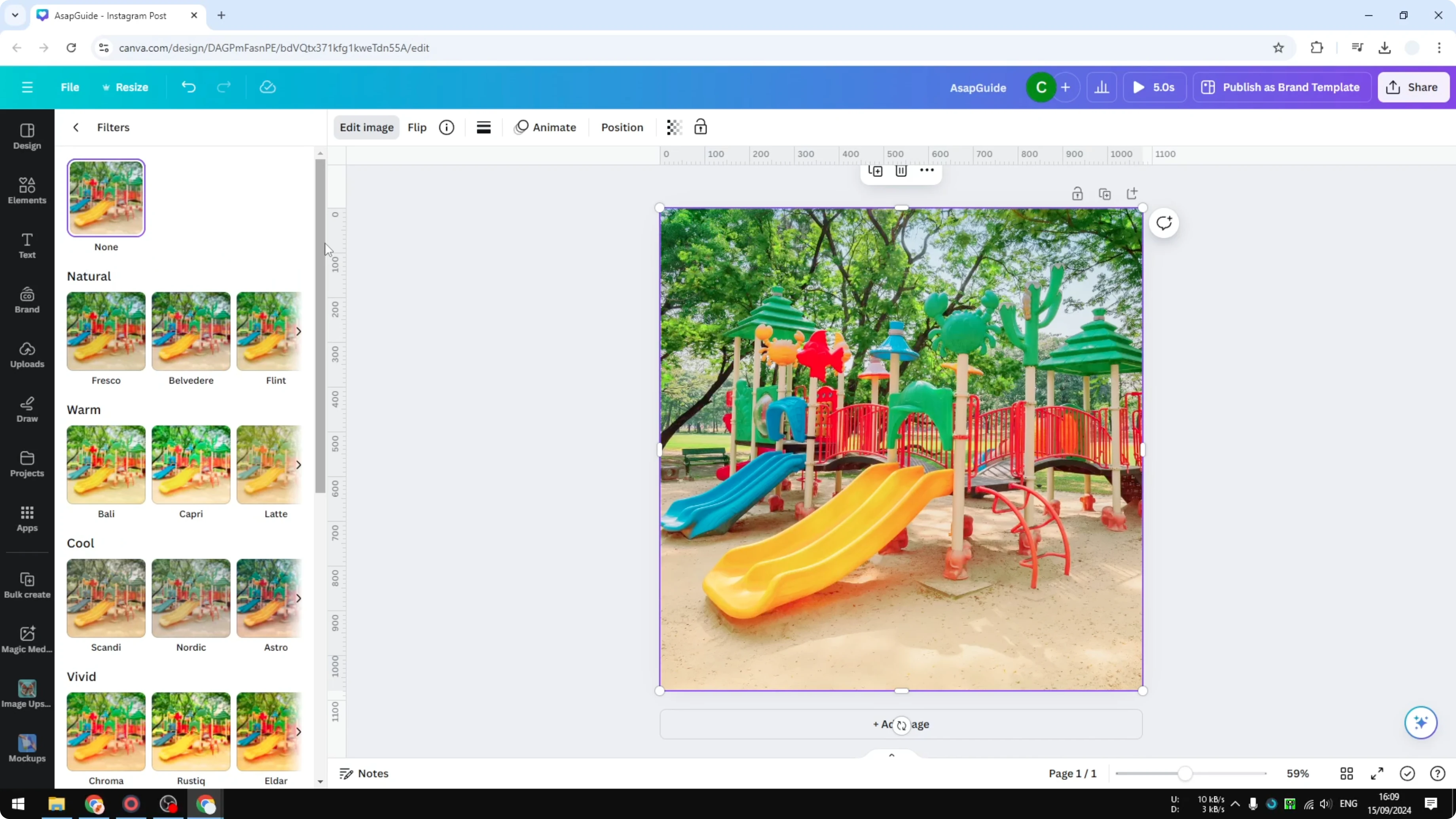 Screenshot from How to Turn a Photo Black and White in Canva at 36s