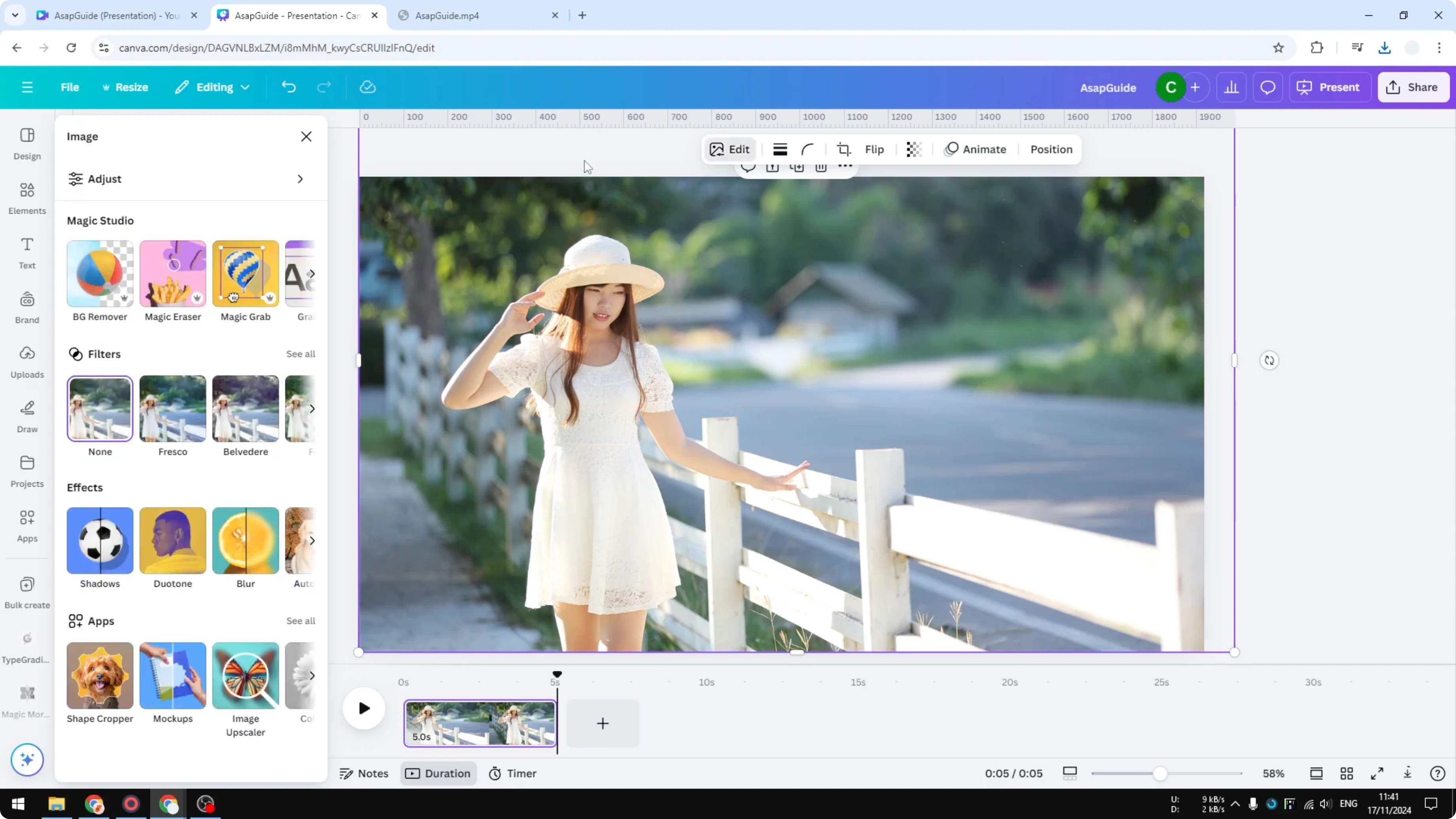 Screenshot from How to Turn Photo to Video in Canva at 198s