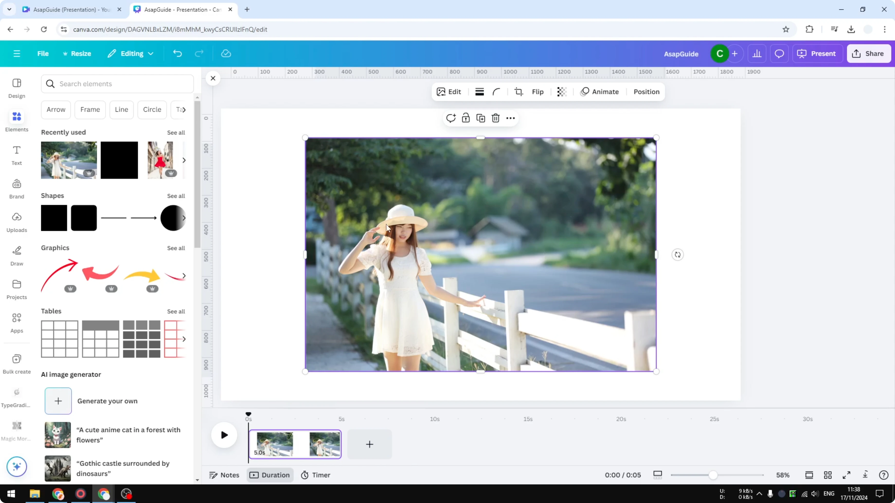 Screenshot from How to Turn Photo to Video in Canva at 33s