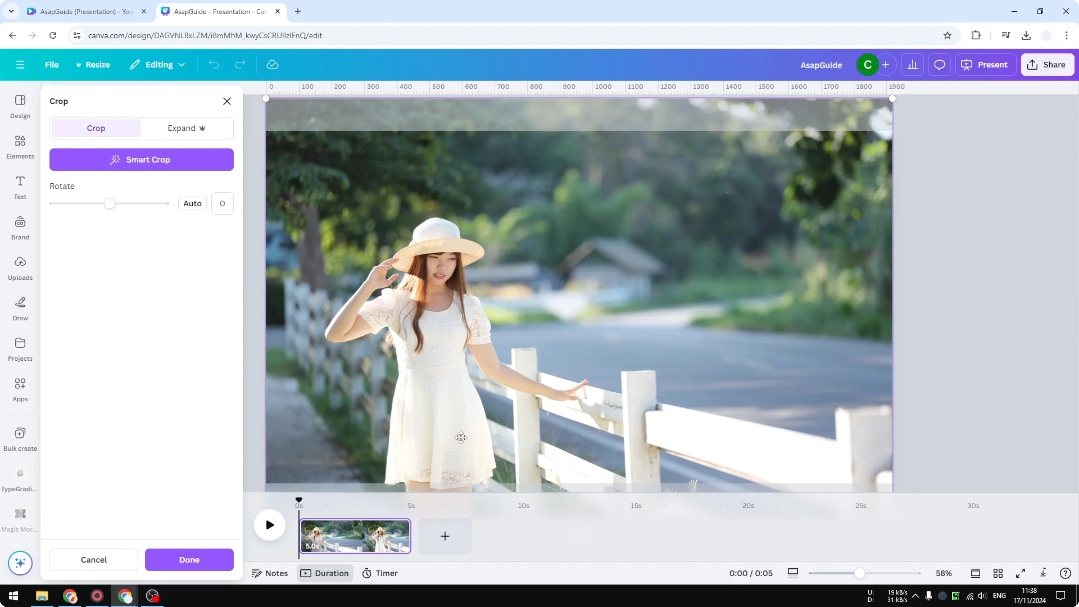 Screenshot from How to Turn Photo to Video in Canva at 37s