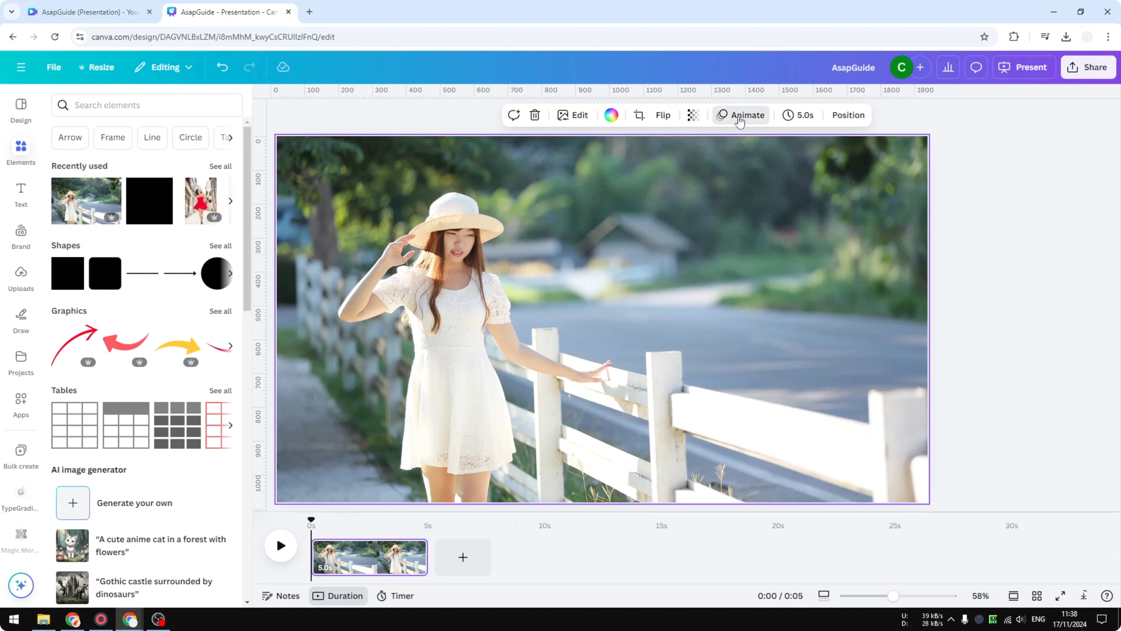 Screenshot from How to Turn Photo to Video in Canva at 52s