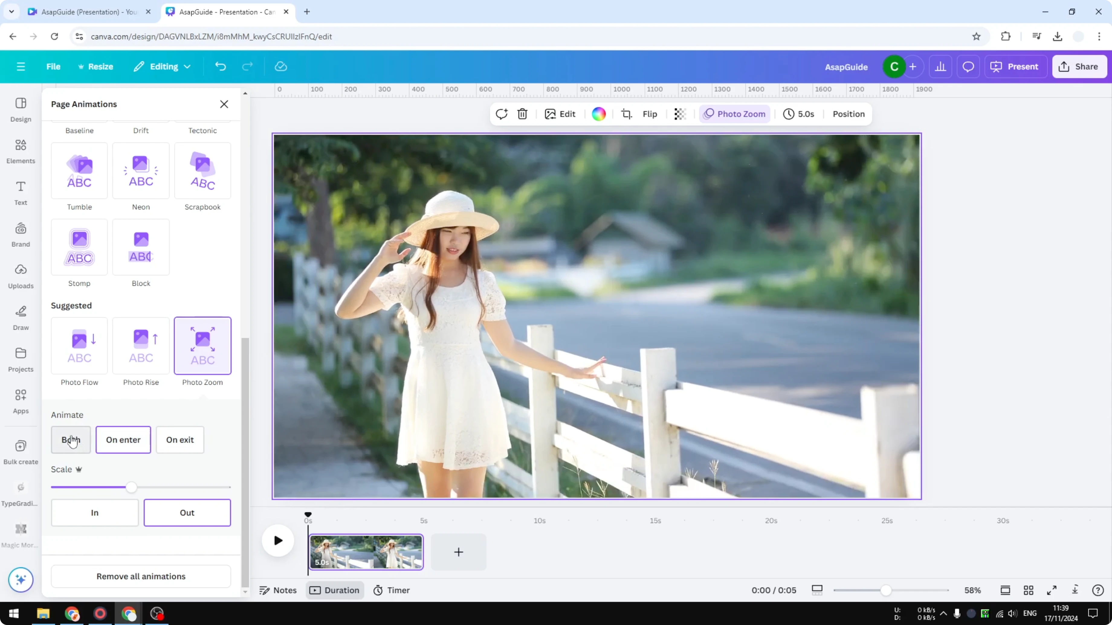 Screenshot from How to Turn Photo to Video in Canva at 73s