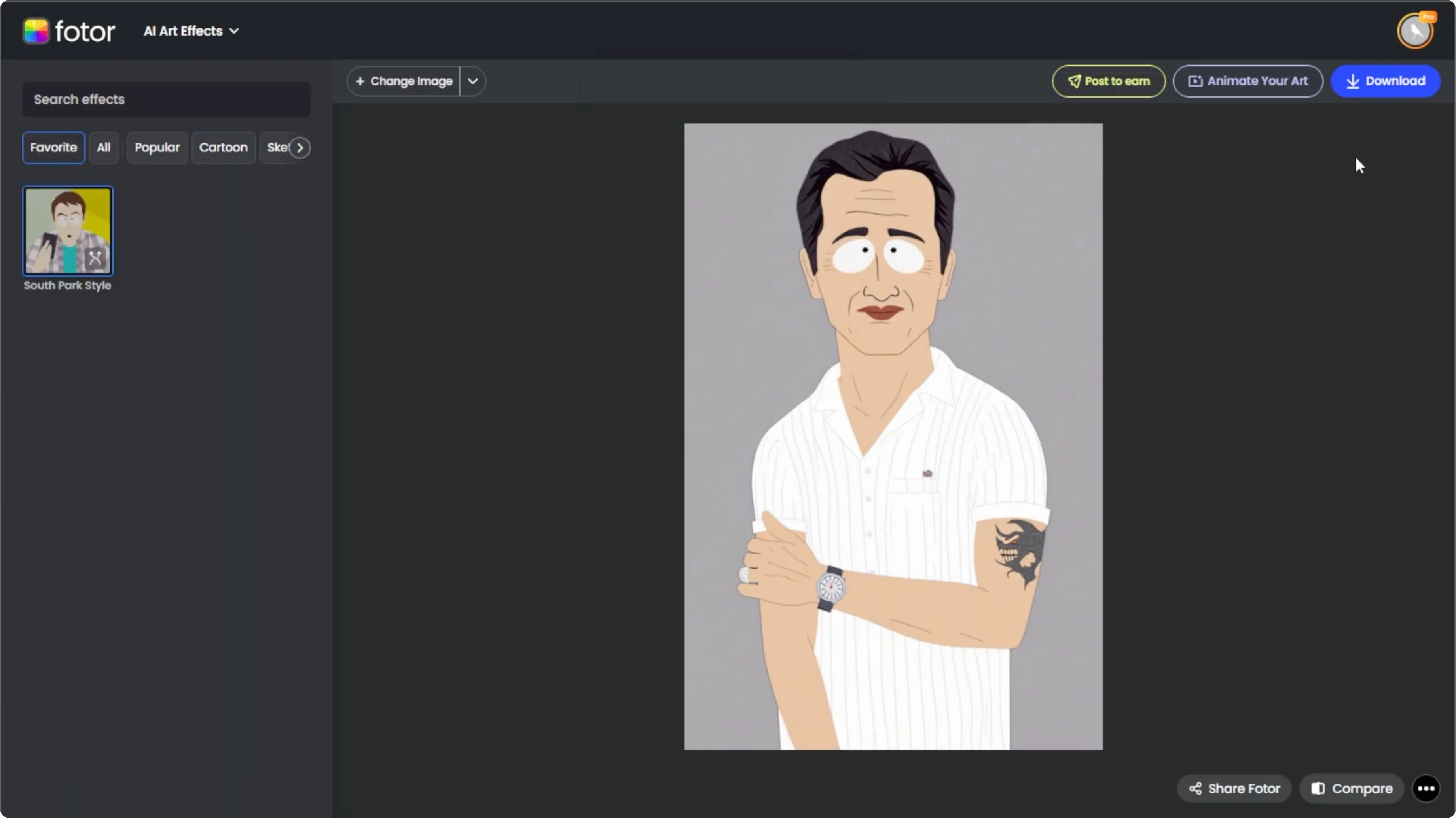 Screenshot from How to Recreate Yourself as a South Park Character with AI? at 128s