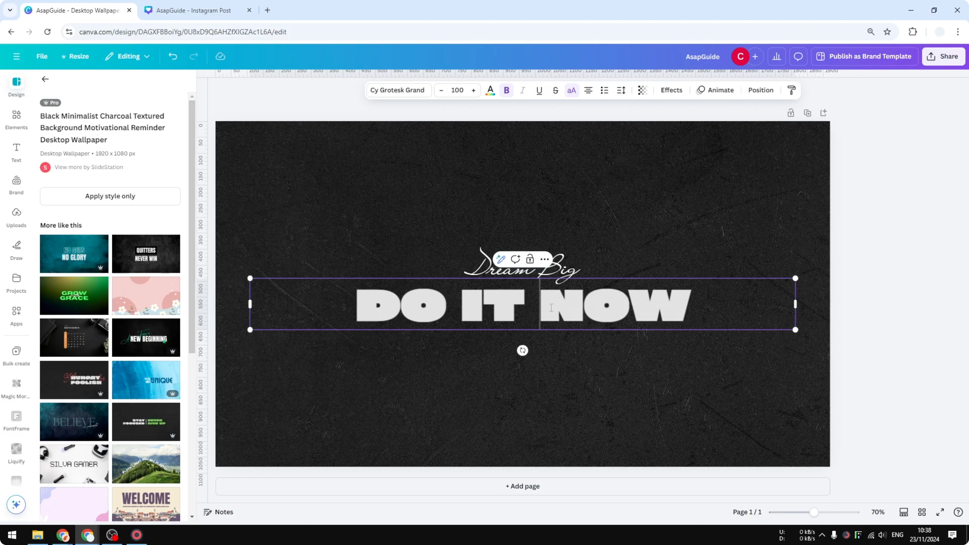 Screenshot from How to Underline Text in Canva at 25s