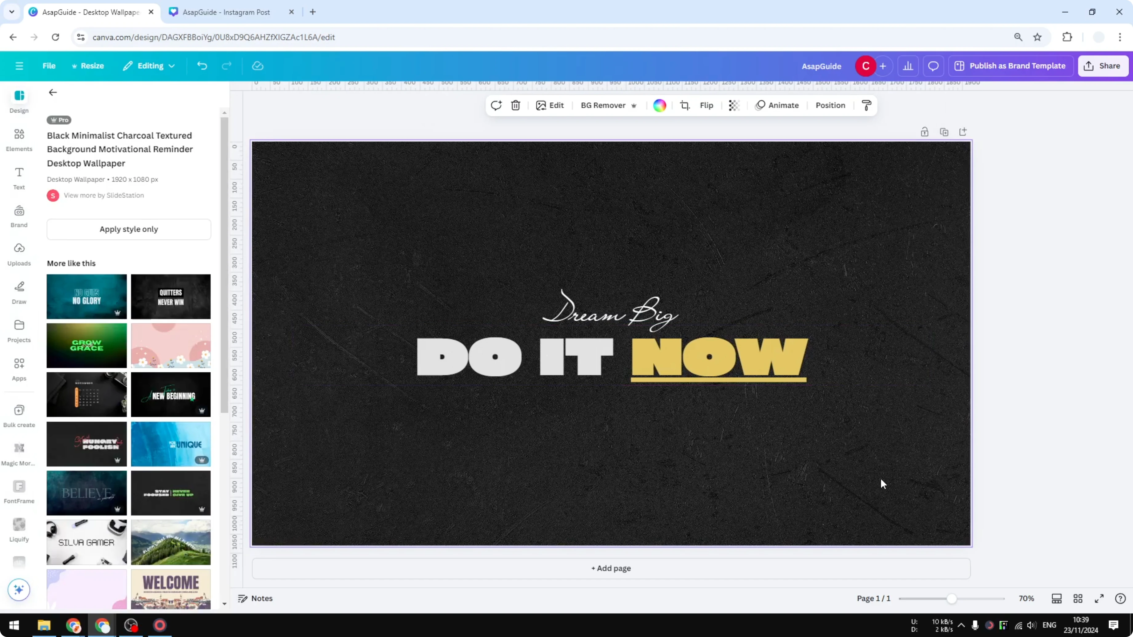 Screenshot from How to Underline Text in Canva at 85s