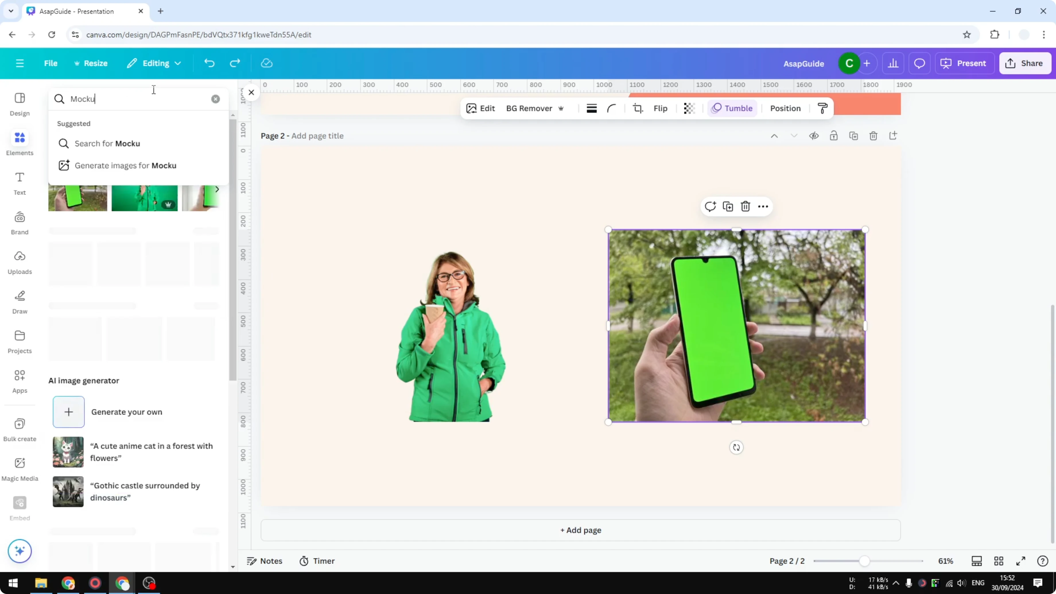 Screenshot from How to Use Chroma Key in Canva at 163s