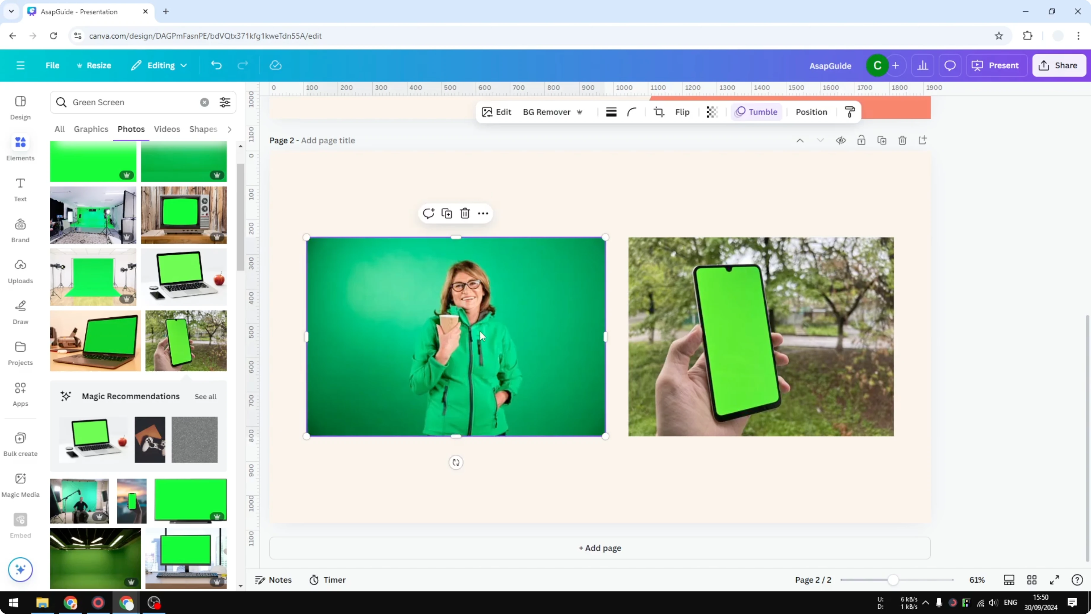 Screenshot from How to Use Chroma Key in Canva at 41s